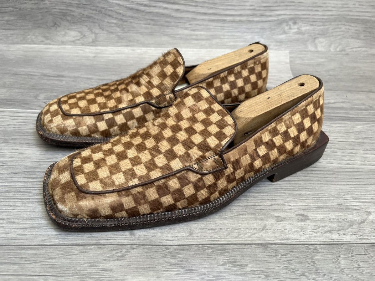Louis Vuitton Louis vuitton damier pony hair draft square toe loafer Size US 9 / EU 42 - 4 Thumbnail