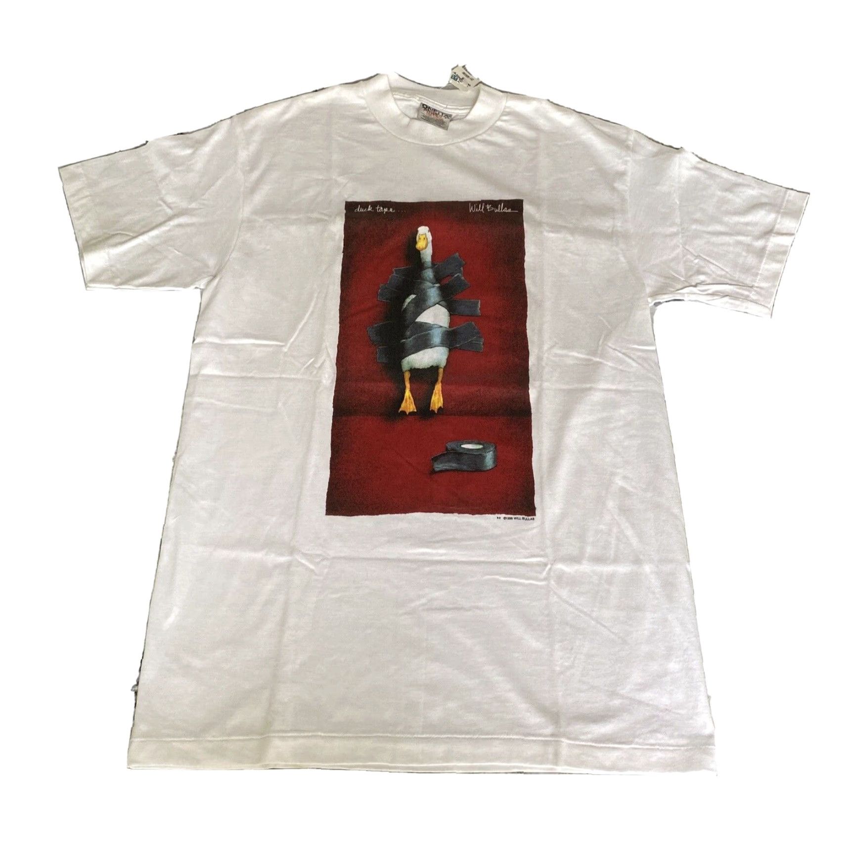 Vintage VINTAGE DUCK TAPE Shirt Men Medium White Graphic Tee 1996 Single Stitch New Size US M / EU 48-50 / 2 - 2 Thumbnail
