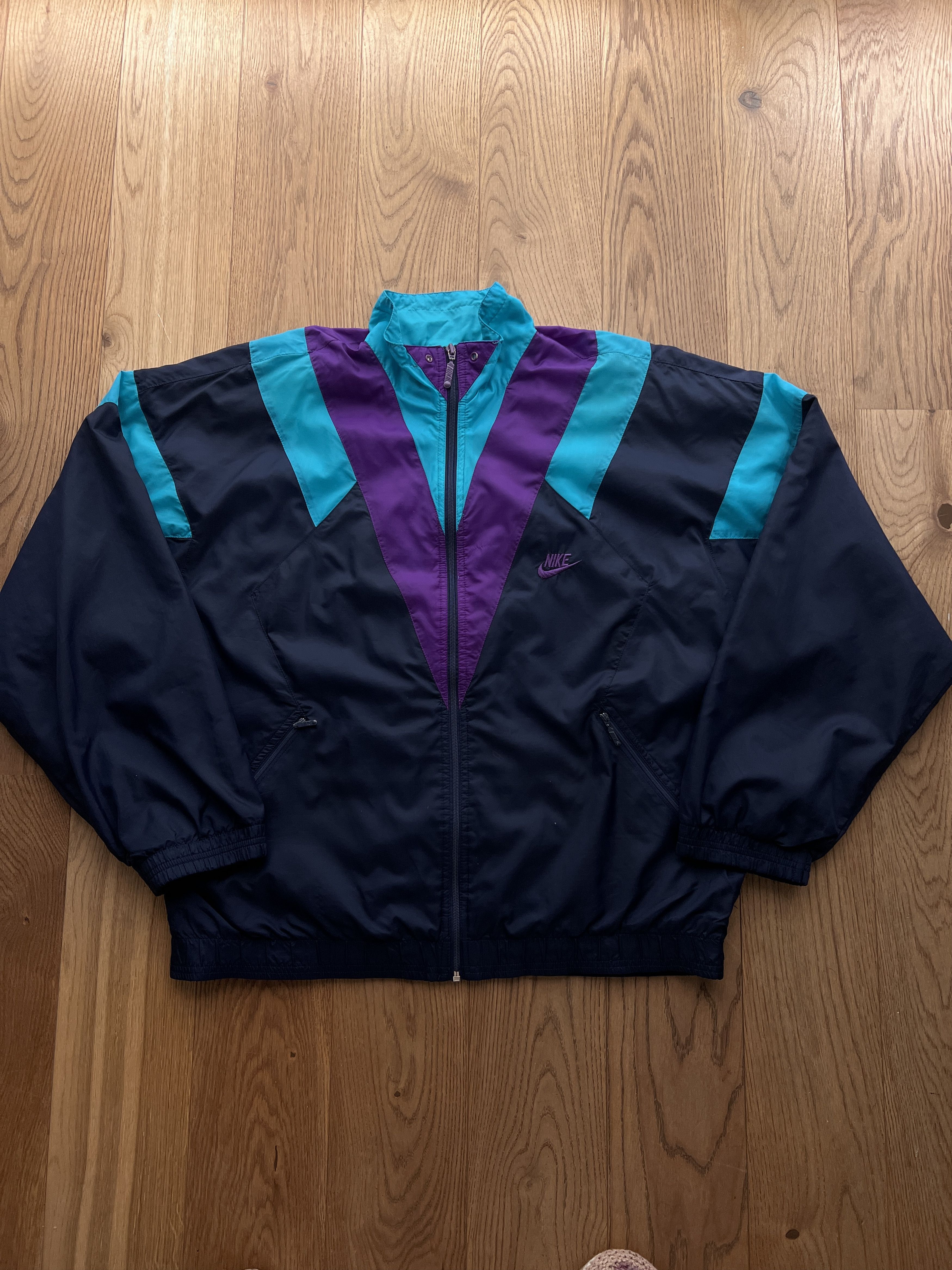 Nike vintage 1990s nylon multicolour track top retro jacket