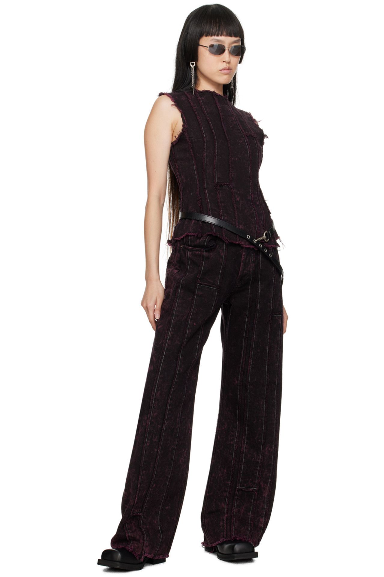 Acne Studios $950 Acne Studios Loose Fit Distressed Striped Jeans Size 27" / US 4 / IT 40 - 4 Thumbnail