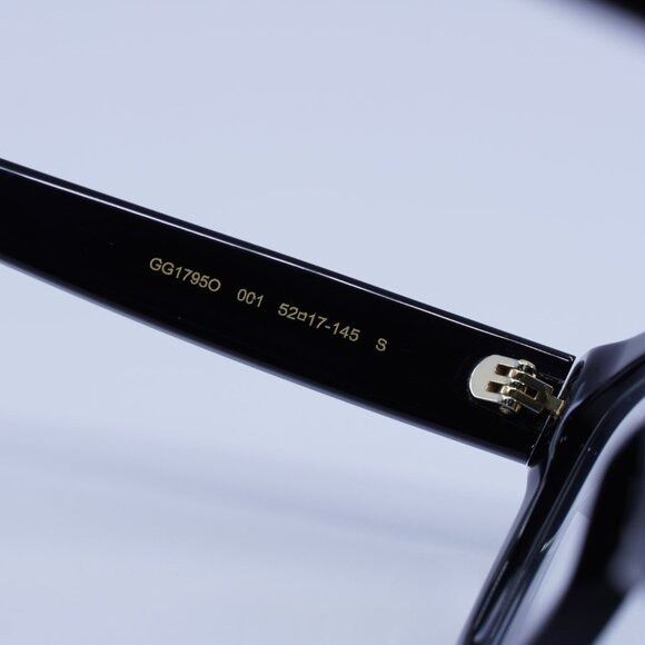 Gucci Gucci GG1795O 001 Eyeglasses Shiny Black 52mm Square Frame Size ONE SIZE - 5 Thumbnail