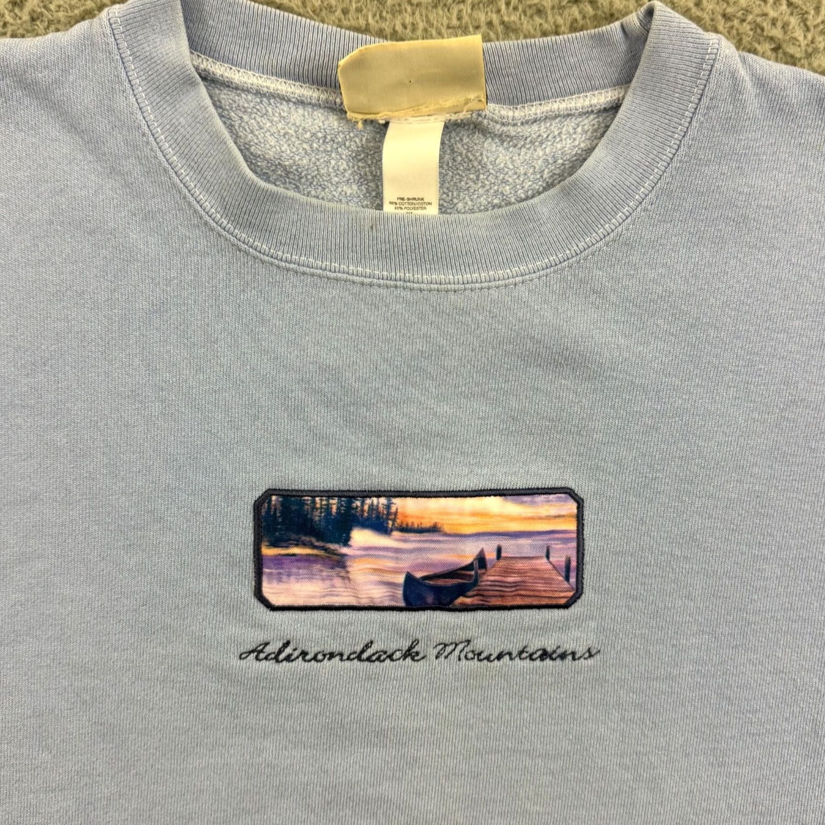 Vintage VINTAGE Adirondack Mountains Sweatshirt Unisex Adults XL Blue 90s Graphic Print Pullover Cotton Fleece Size US XL / EU 56 / 4 - 3 Thumbnail