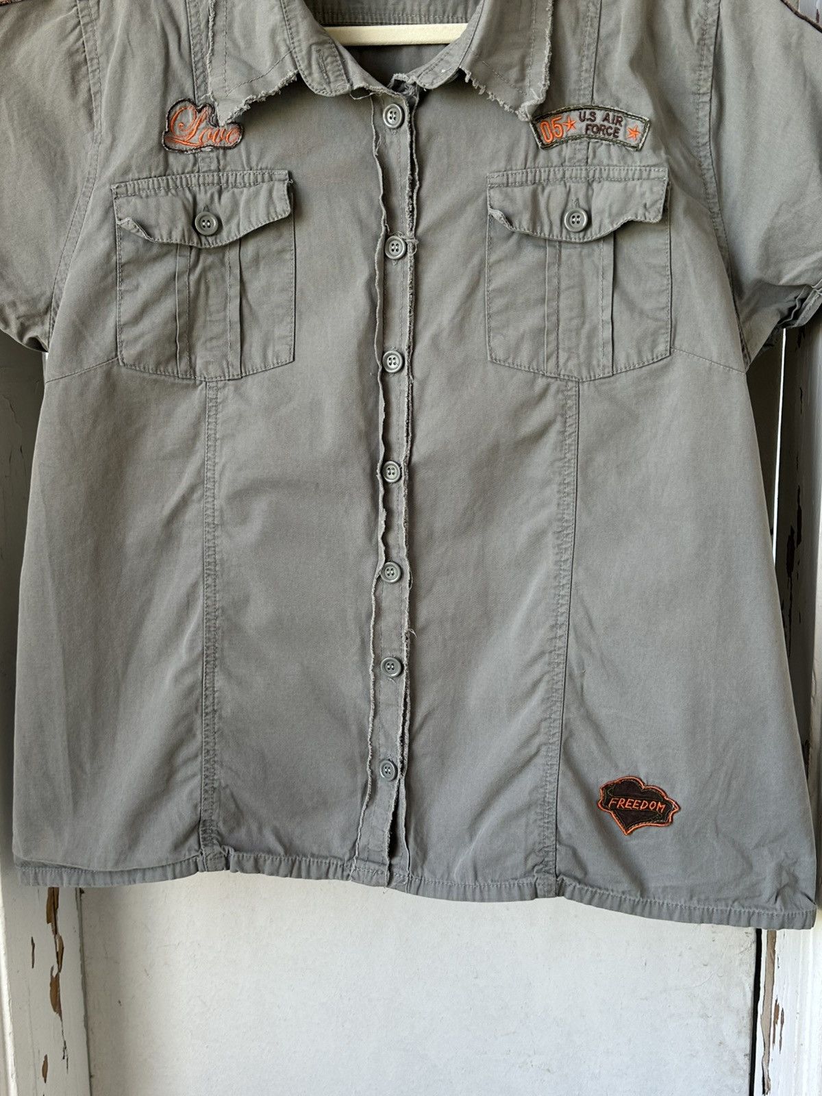 If Six Was Nine Vintage Distressed Oversized Khaki Shirt Size L / US 10 / IT 46 - 4 Thumbnail