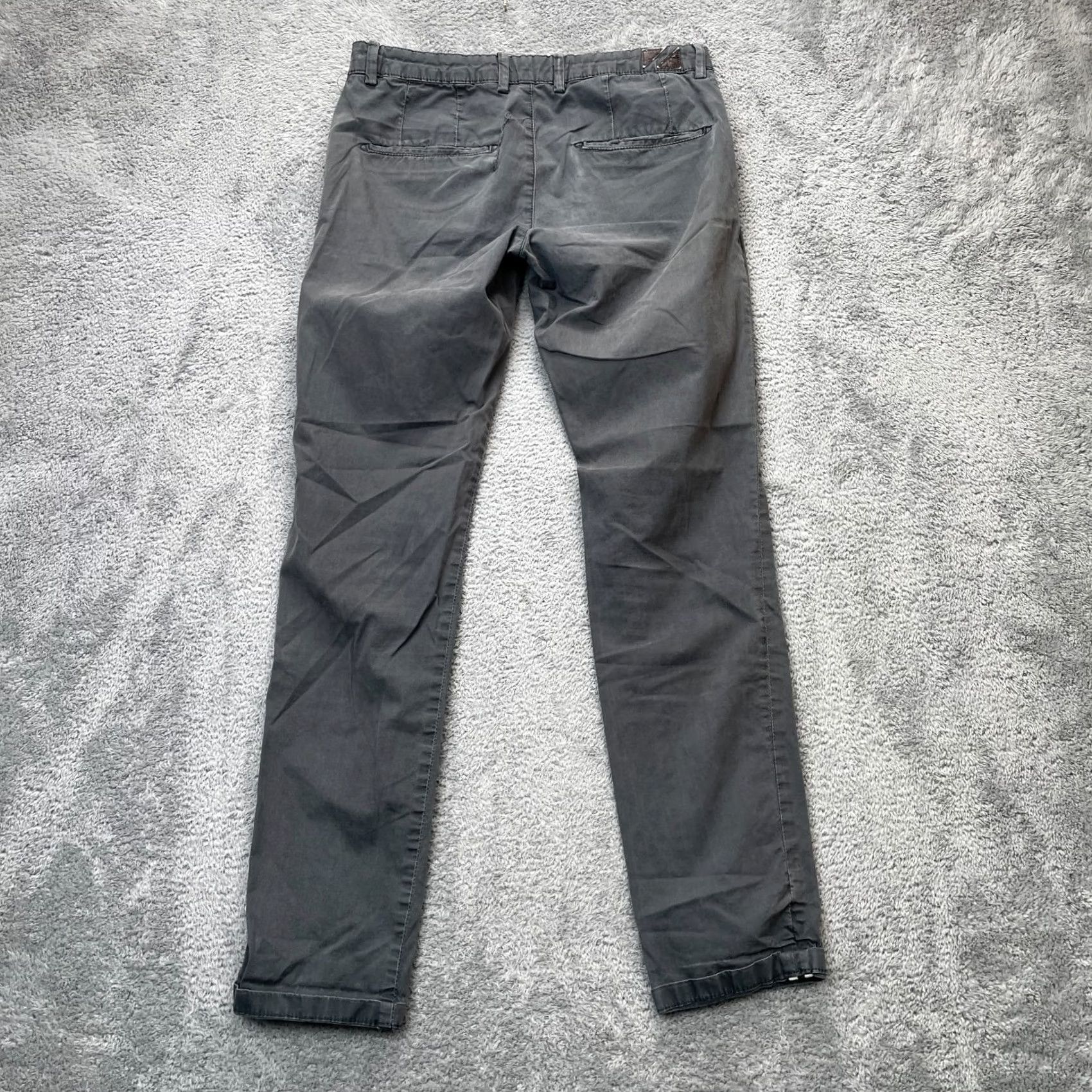Zara Zara Pants Mens 31 Gray Chino Straight Leg Cuffed Office Wear Business Formal Pants City Preppy Size US 31 - 2 Thumbnail