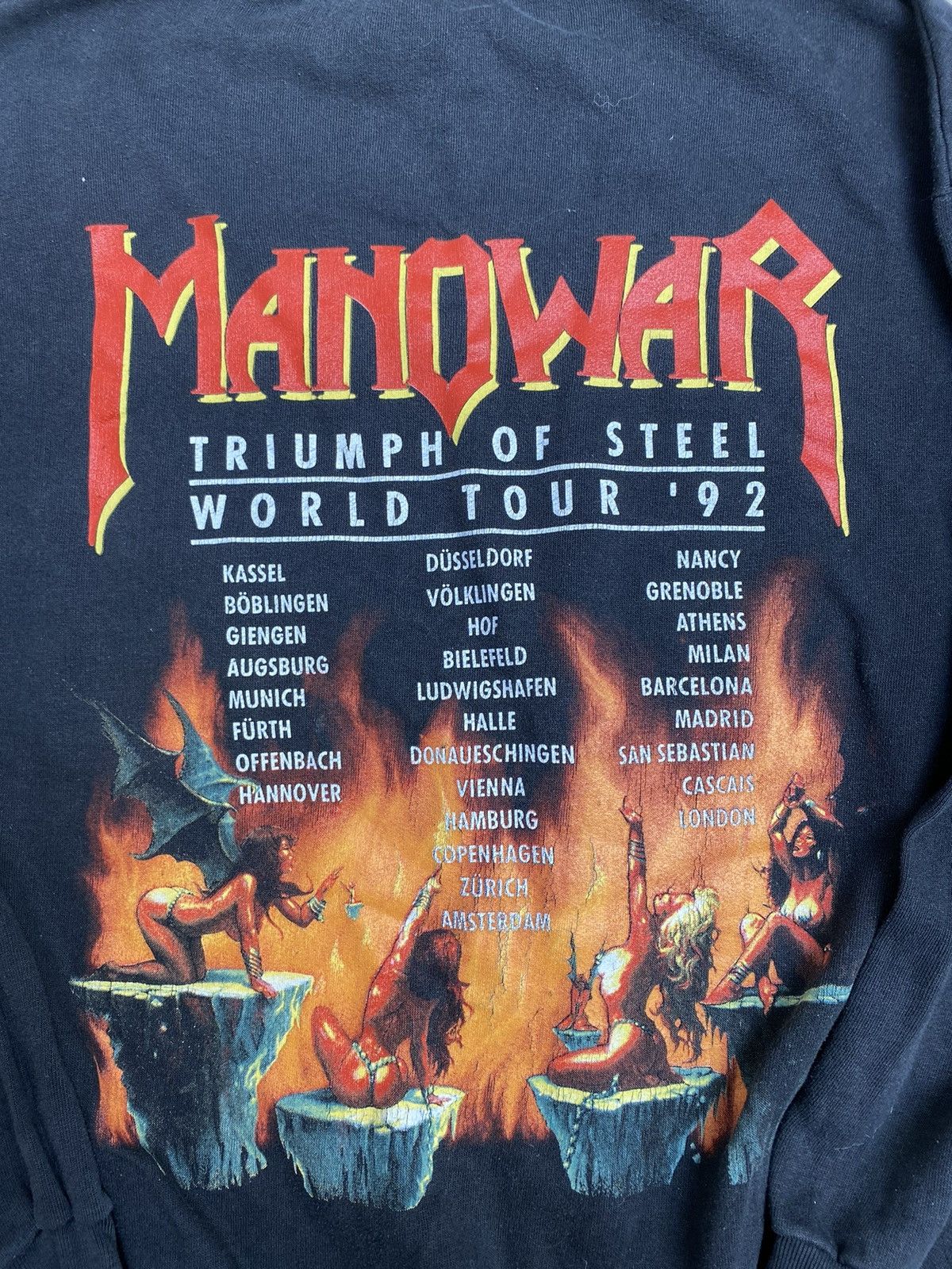 Band Tees × Vintage Vintage 90s Manowar Kings Of Metal Tour Sweatshirt MEGA RARE Size US L / EU 52-54 / 3 - 10 Thumbnail