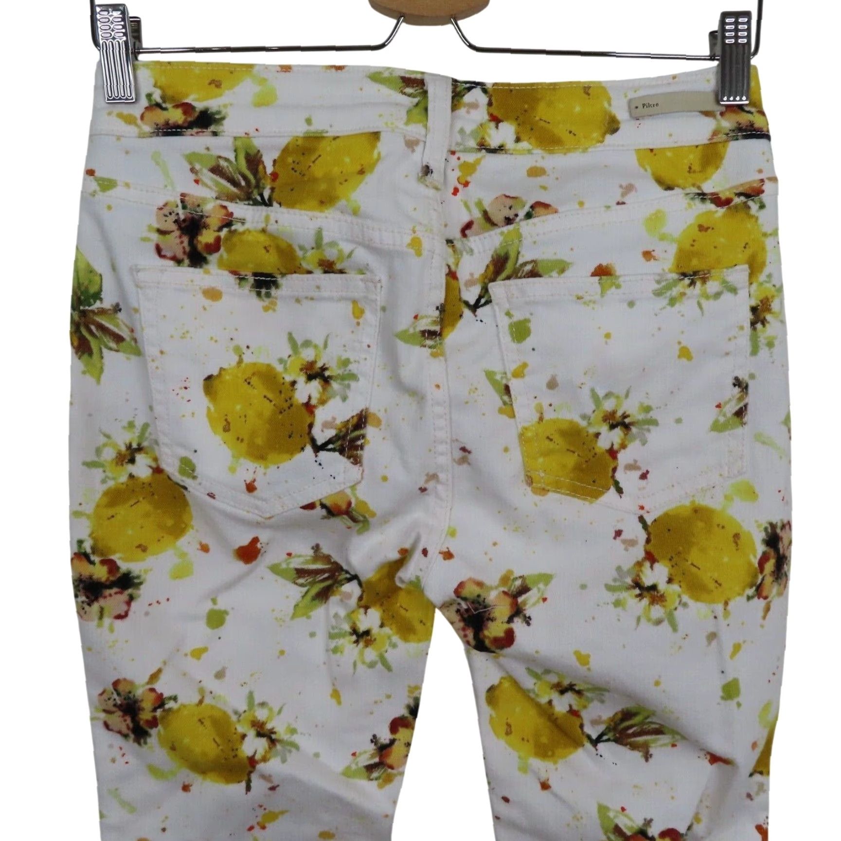 Vintage Pilcro and the Letterpress Womens Jeans 26 High Rise Bootcut Yellow Lemon Print Floral 5-Pocket Denim Bohemian Womens Size 26" / US 2 / IT 38 - 5 Thumbnail