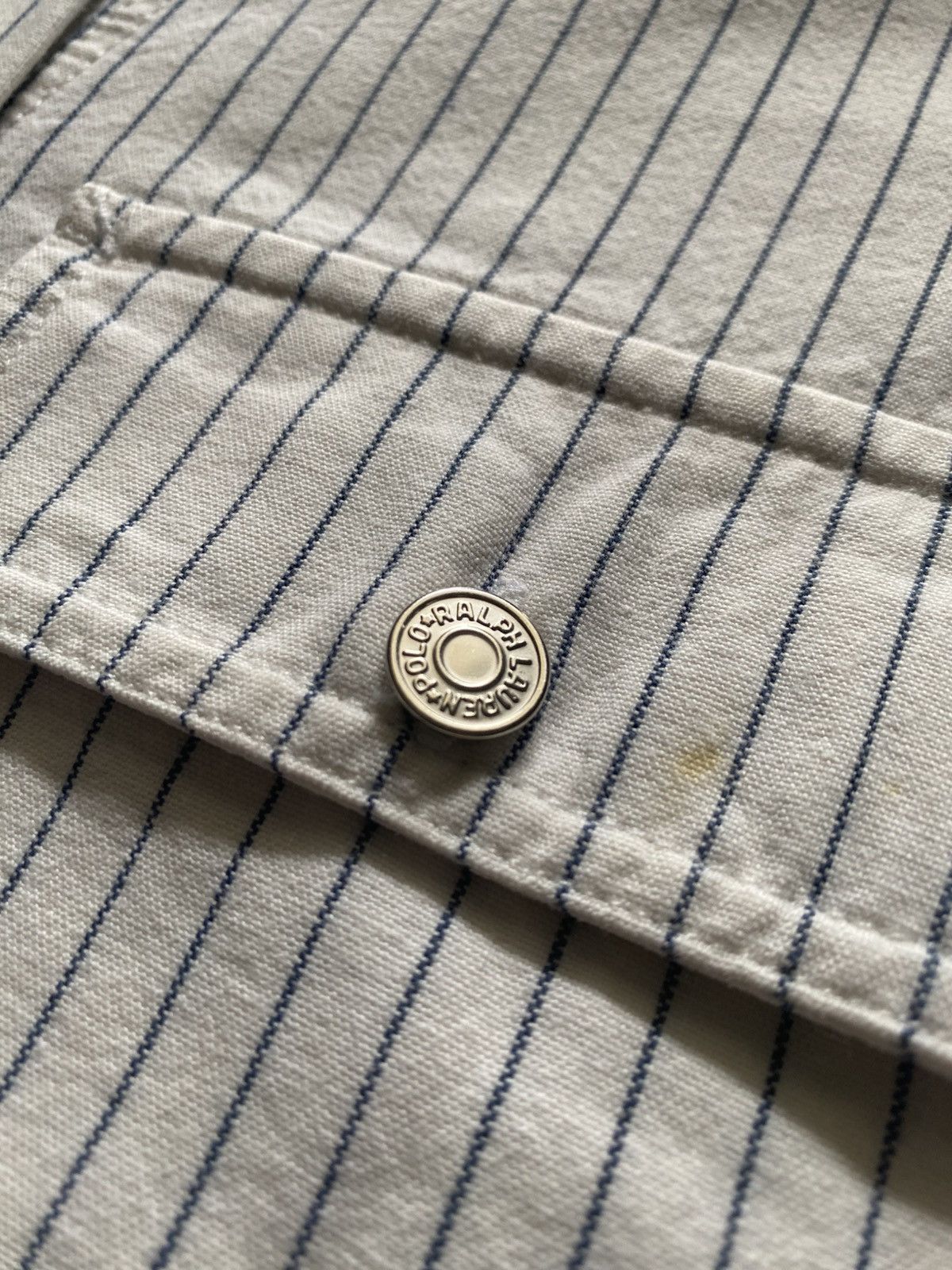 Polo Ralph Lauren Vintage 90’s Polo Ralph Lauren Dungarees Blue Stripe Shirt M Size US M / EU 48-50 / 2 - 8 Thumbnail