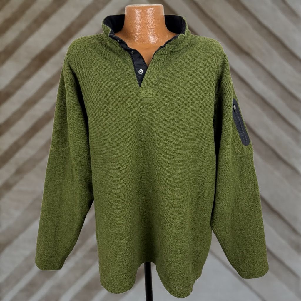 ExOfficio Ex Officio Fleece Pullover Mens 2XL Olive Green Snap Placket Outdoors 90s Shirt Size US XXL / EU 58 / 5 - 1 Thumbnail
