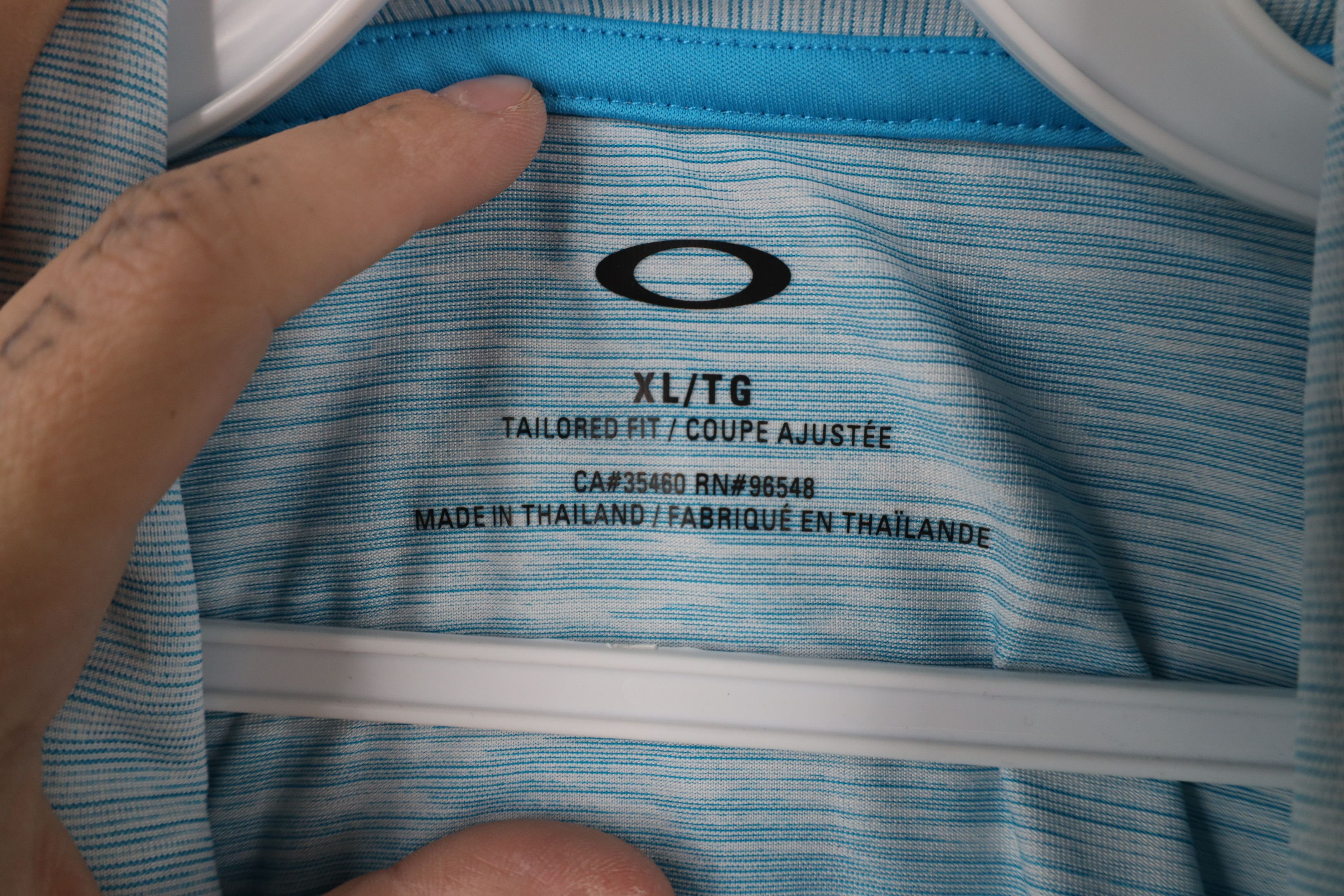 Oakley × Vintage Vintage Y2K Oakley O Logo Golf Polo Shirt Blue Striped Size US XL / EU 56 / 4 - 10 Thumbnail