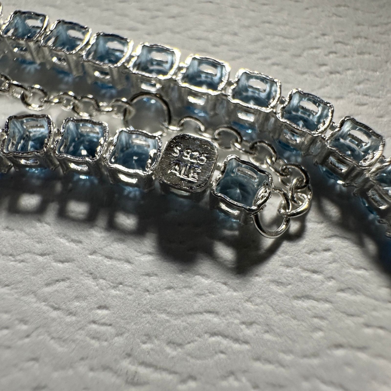 pandora Authentic Pandora, SZ 20CM, Silver Blue Crystal Tennis Brace Size ONE SIZE - 5 Thumbnail