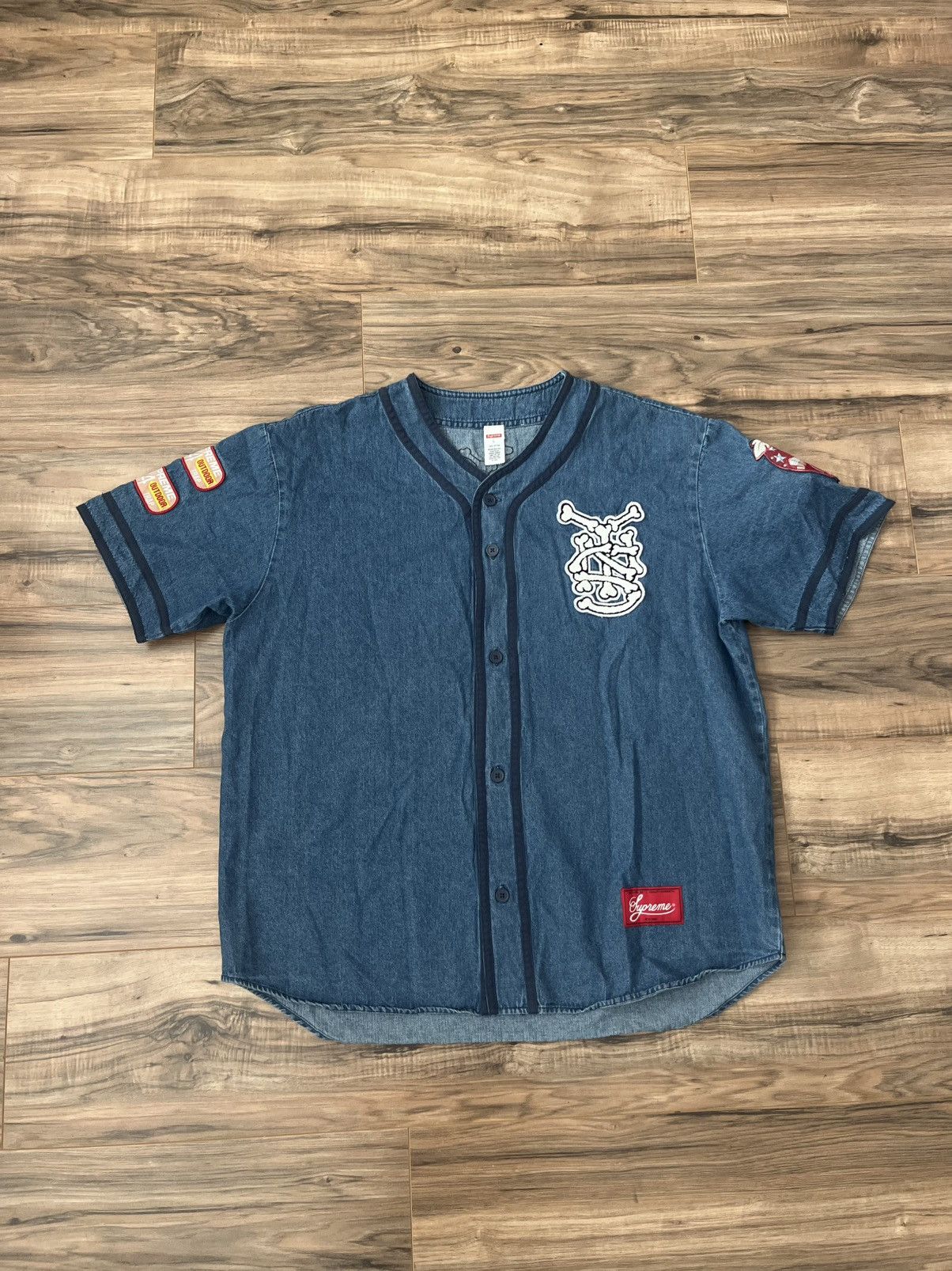 Supreme Supreme Patches Denim Baseball Jersey Size US L / EU 52-54 / 3 - 11 Thumbnail