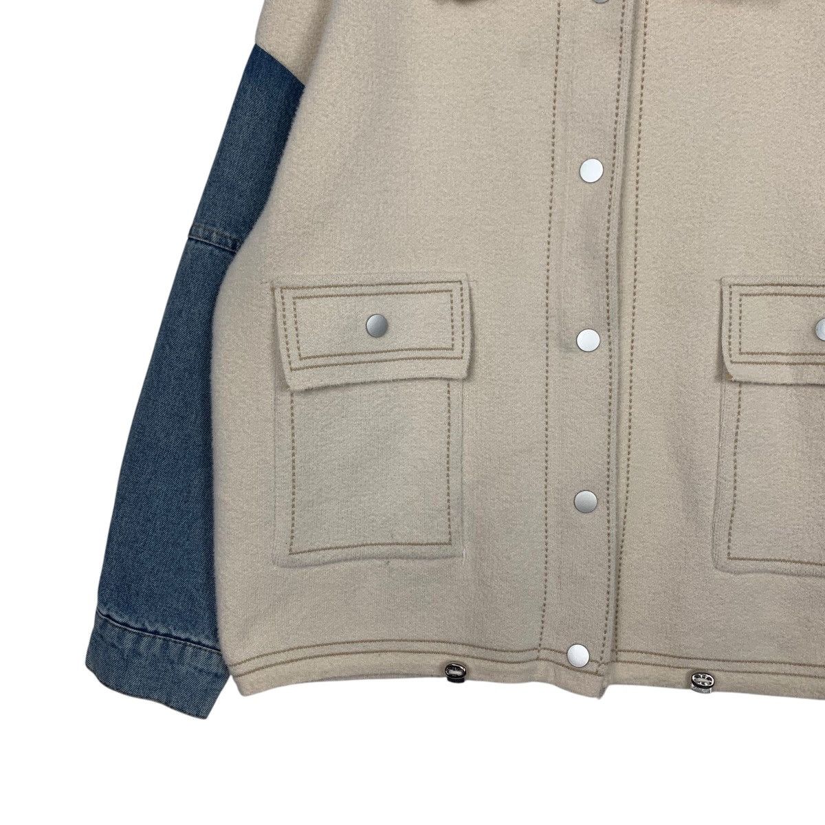 Japanese Brand FAL’BEU Jeans Sleeve Wool Boxy Jacket #2598-C117 Size M / US 6-8 / IT 42-44 - 3 Thumbnail
