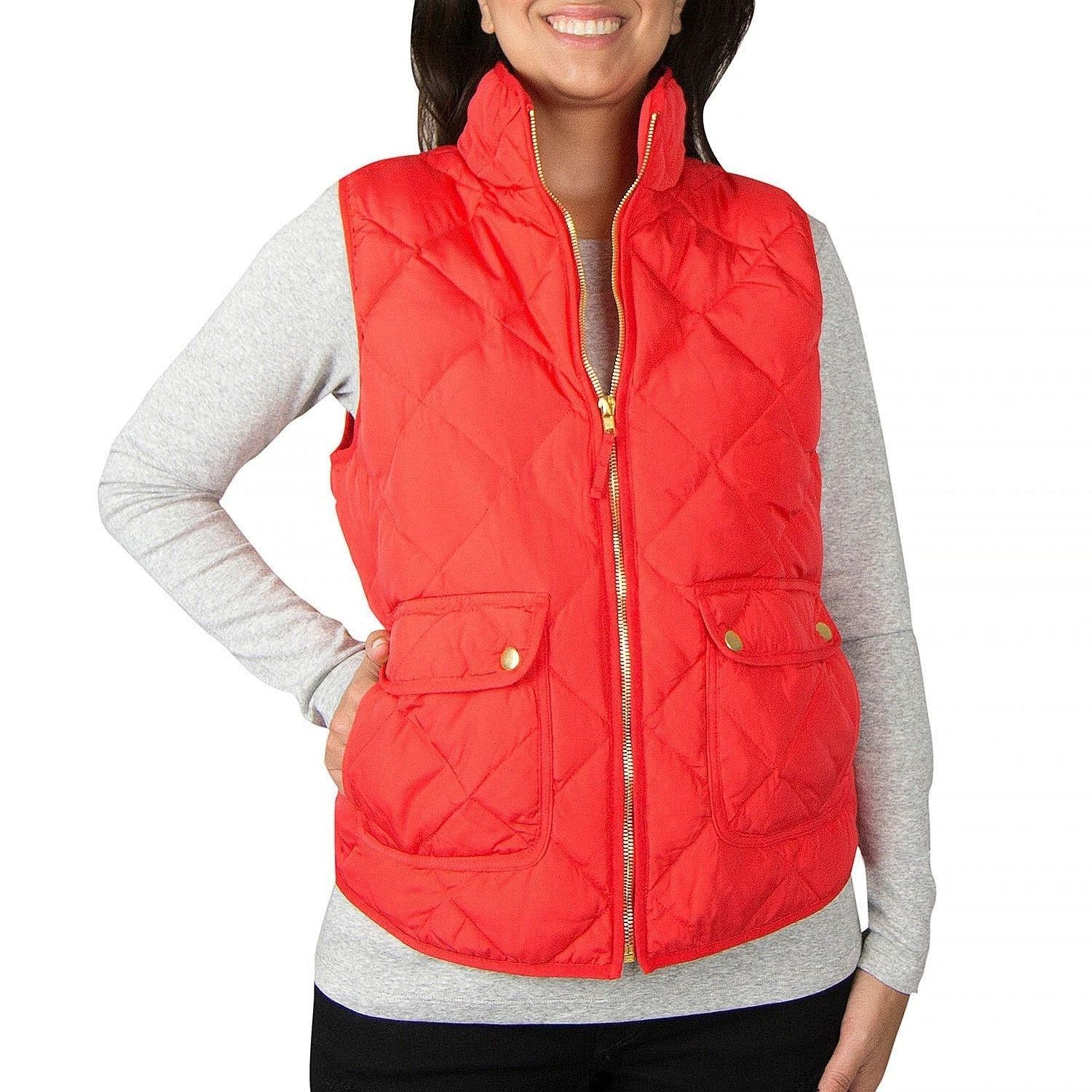 Woolrich Woolen Mills Woolrich L Poppy Red Quilted Puffer Down Vest Winter Layerin Size L / US 10 / IT 46 - 8 Thumbnail