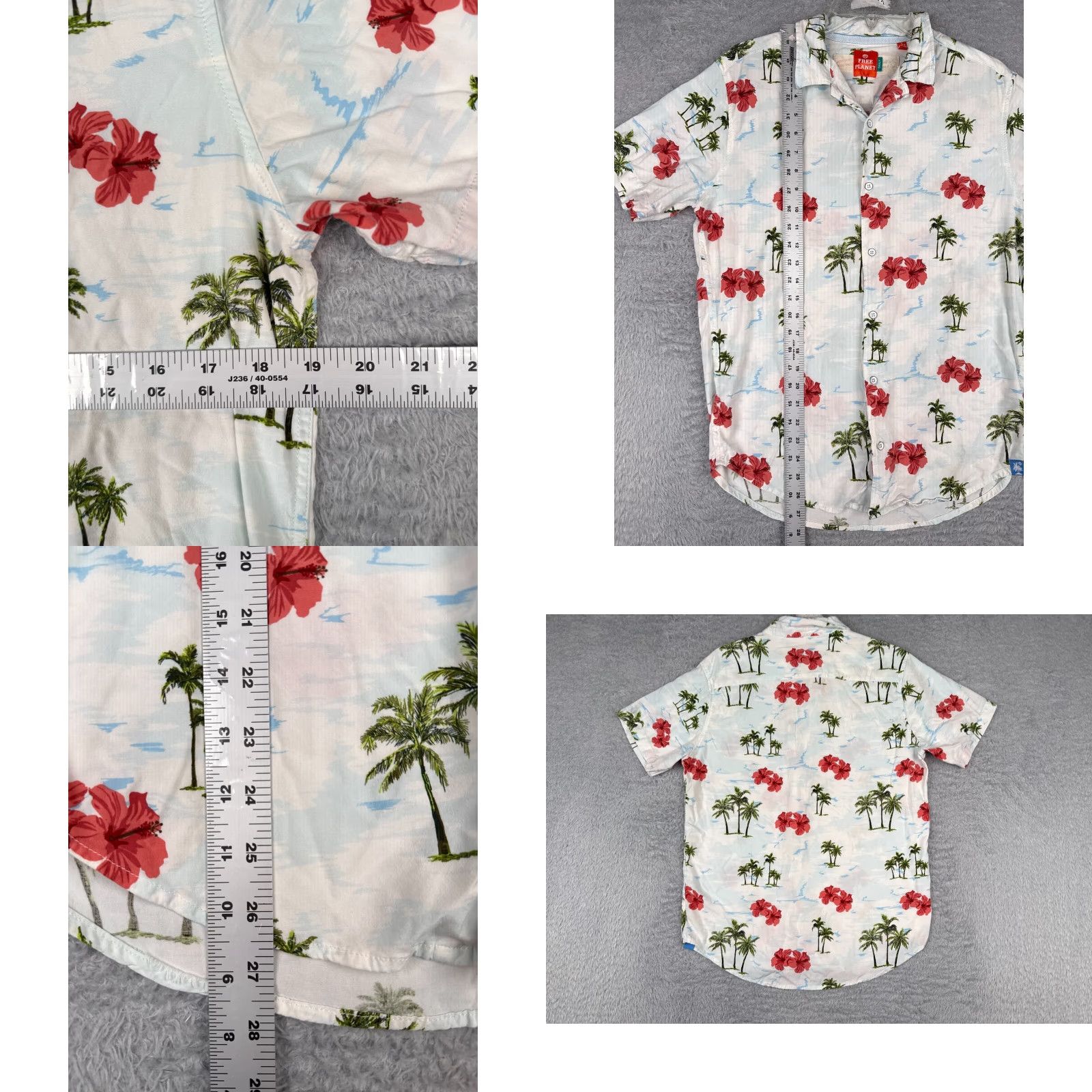 Vintage VINTAGE Free Planet Shirt Mens L White Floral Palm Tree AOP Button Up Rayon Blend Size US L / EU 52-54 / 3 - 8 Thumbnail