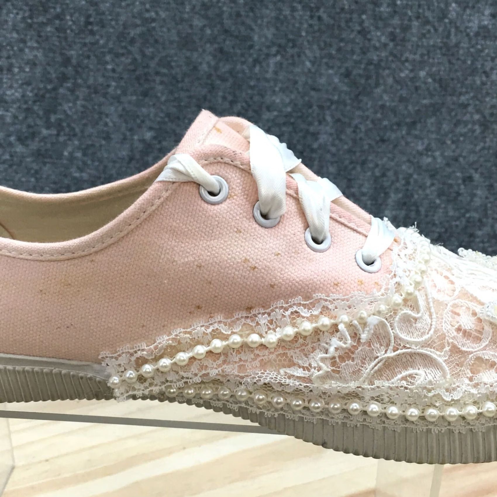 Cherokee Cherokee Shoes Womens Casual Low Top Lace Sneakers Pink White Fabric Lace Up 9.5 Size L / US 10 / IT 46 - 3 Thumbnail