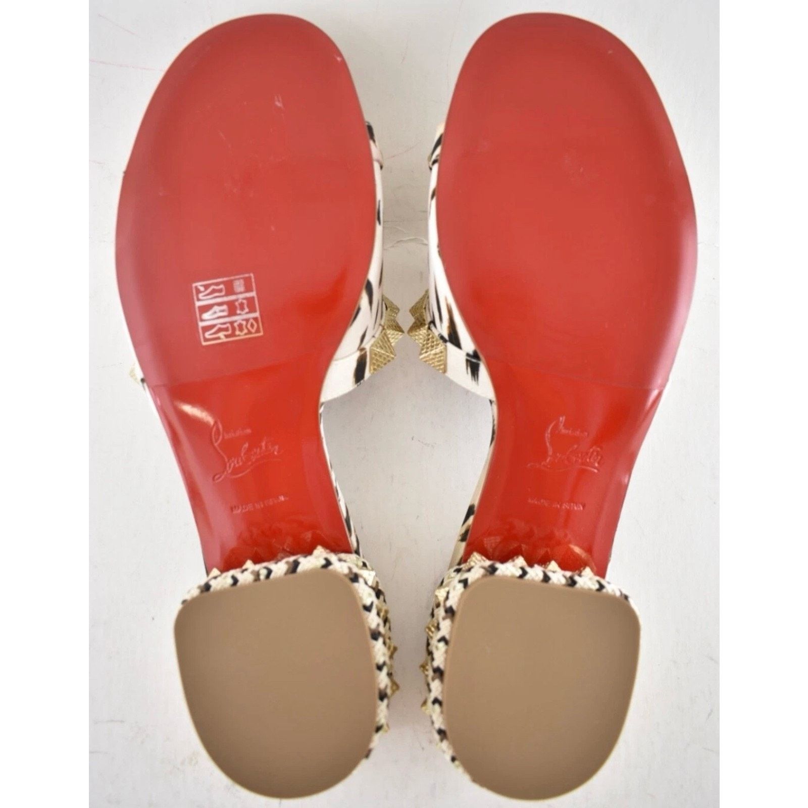 Christian Louboutin Christian Louboutin Pyramule 30 Leopard Gold Stud Block Size US 8.5 / IT 38.5 - 16 Thumbnail