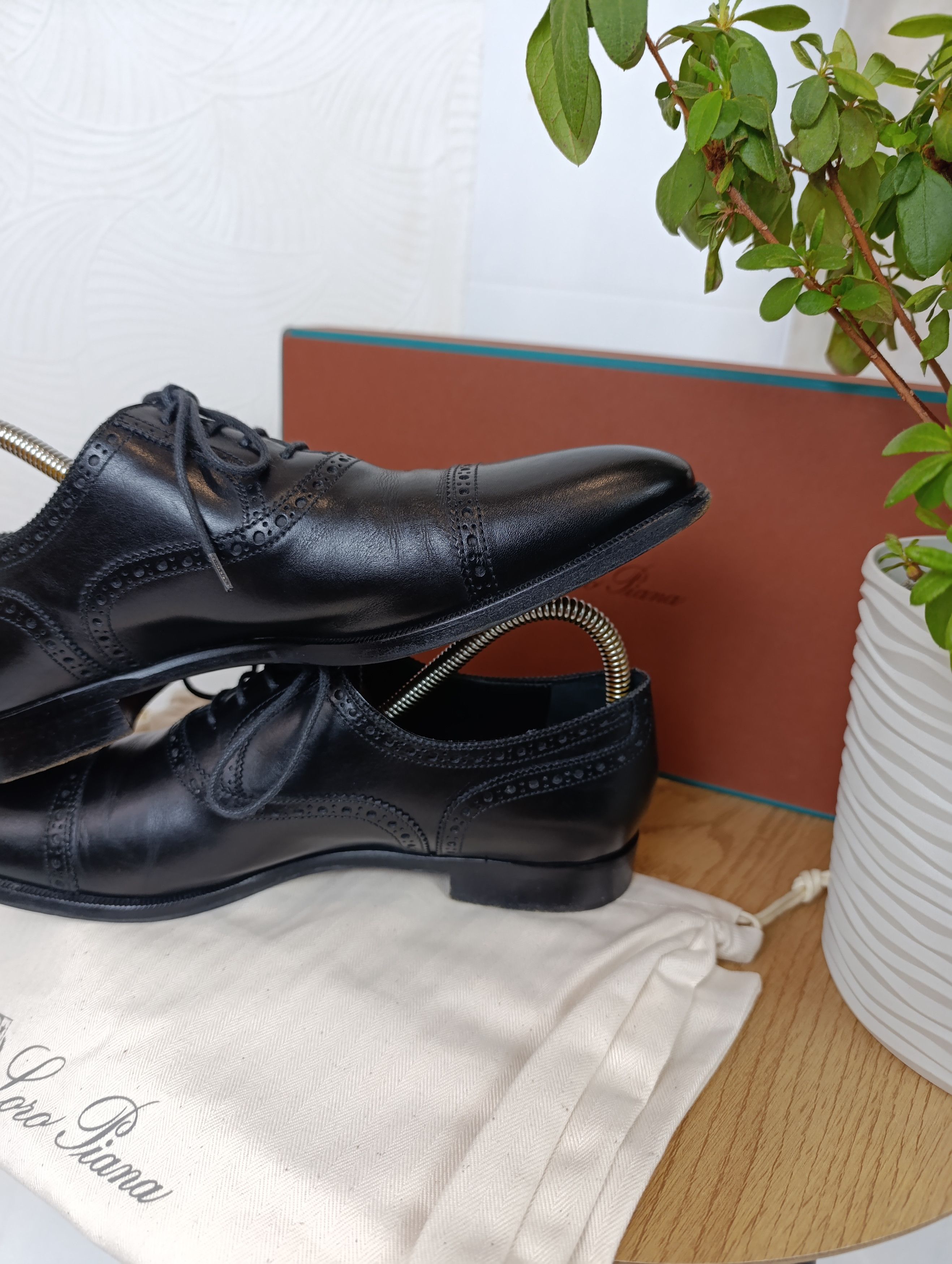 Loro Piana LORO PIANA WOMENS LEATHER OXFORD SHOES BLACK WALK Size US 8.5 / IT 38.5 - 7 Thumbnail