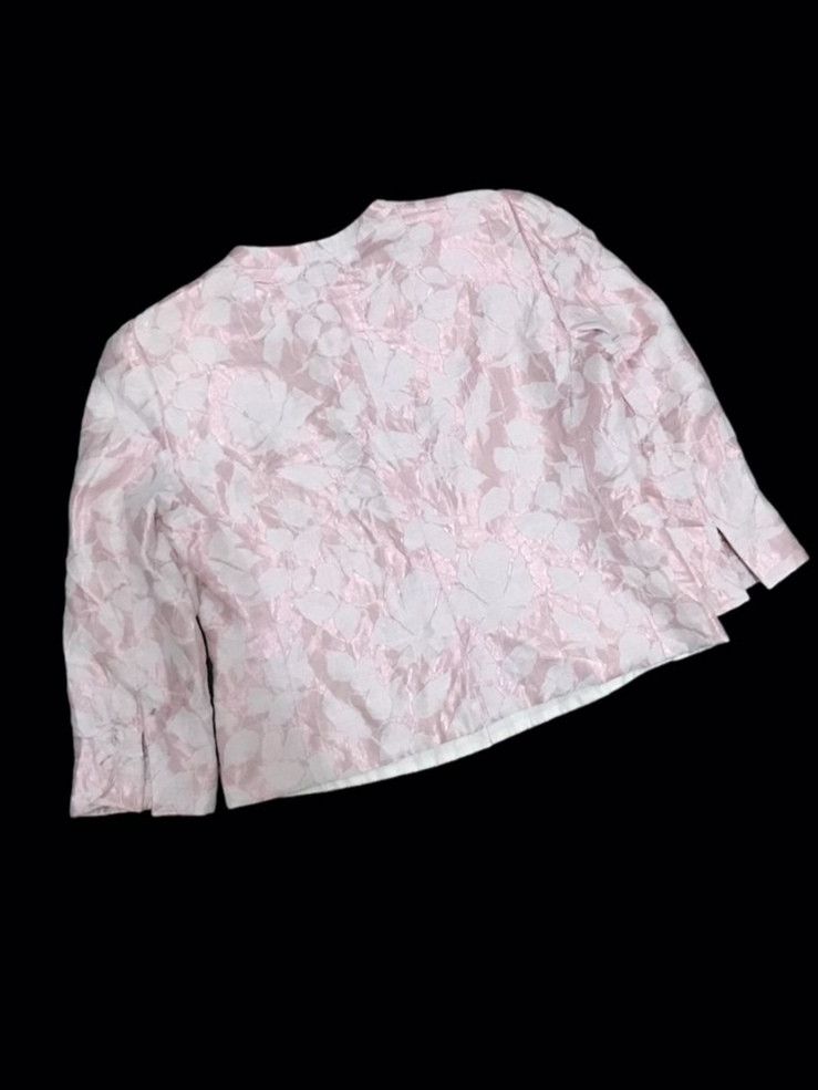 Armani Armani Collezioni Pink Floral Jacquard Button Up Jacket Size M / US 6-8 / IT 42-44 - 2 Thumbnail