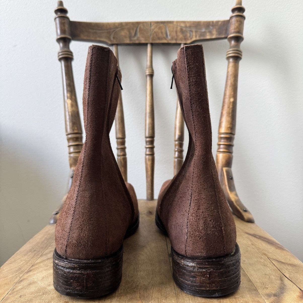 Maison Margiela AW2003 Martin Margiela Brown Suede Square Toe Boots Size US 11 / EU 44 - 3 Thumbnail