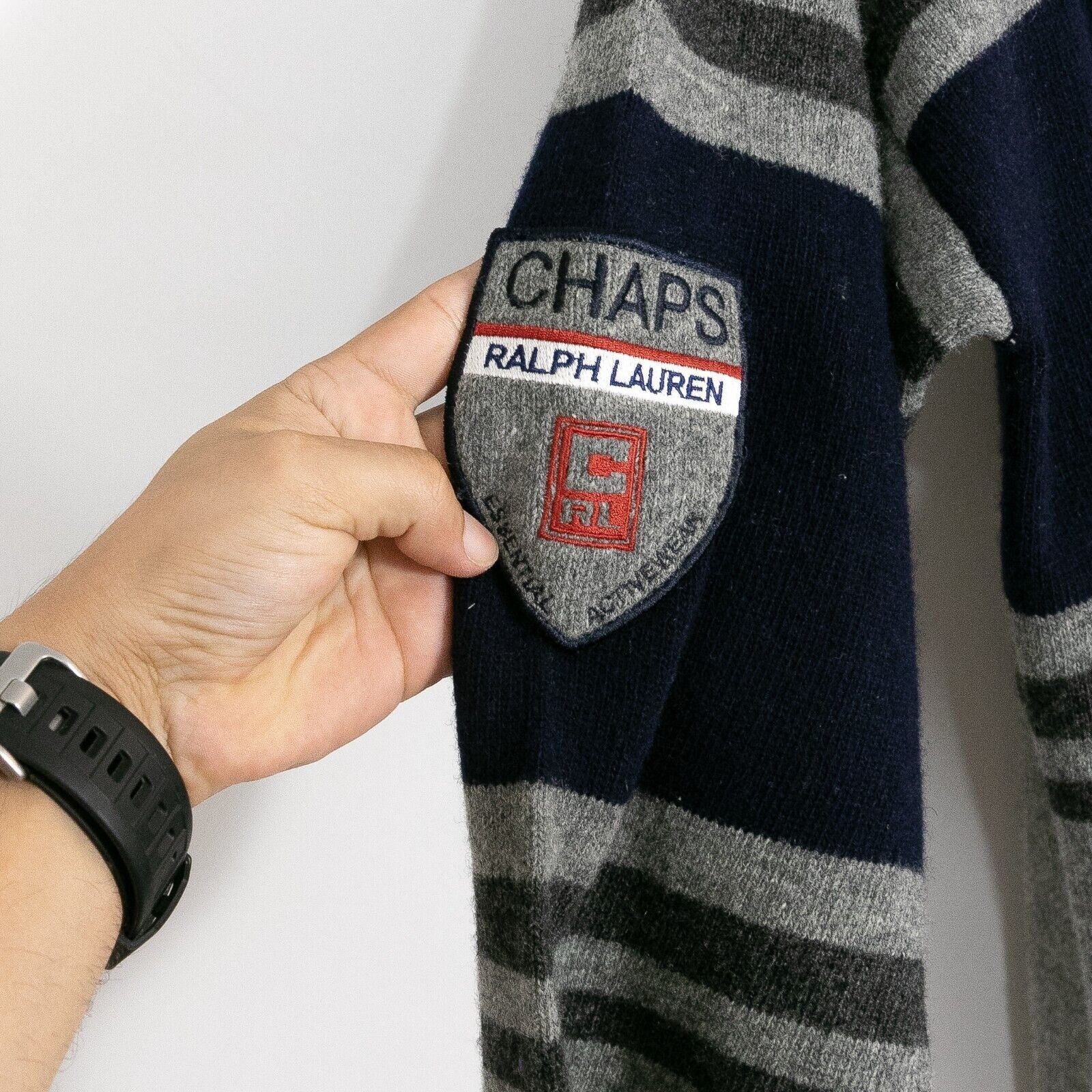 Chaps × Vintage Vintage Chaps Ralph Lauren Striped Wool Sweater M Distressed Size US M / EU 48-50 / 2 - 5 Thumbnail