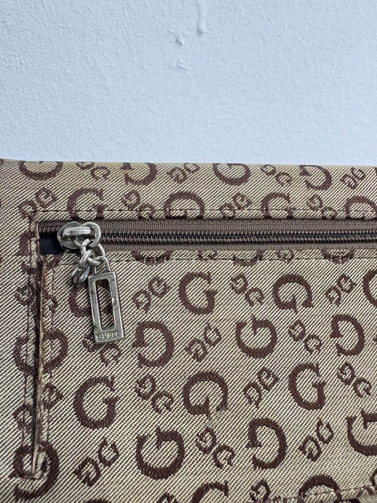 Guess Y2k GUESS Brown Croc Gloss Monogram Buckle Trifold Wallet Size ONE SIZE - 5 Thumbnail