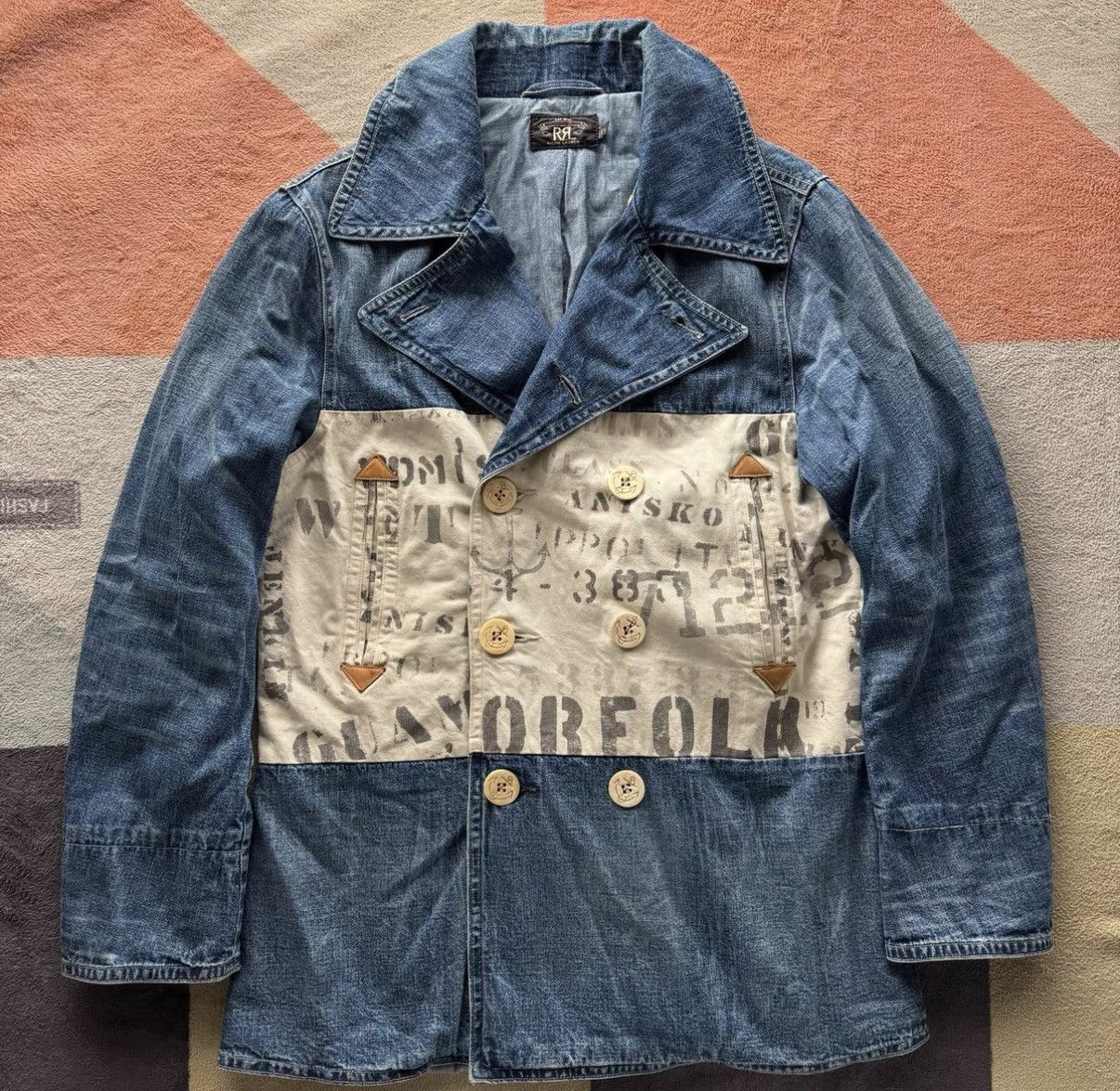 RRL Ralph Lauren RRL Ralph Lauren Double RL Denim Canvas 740 Navy Peacoat K22 Size US S / EU 44-46 / 1 - 1 Thumbnail