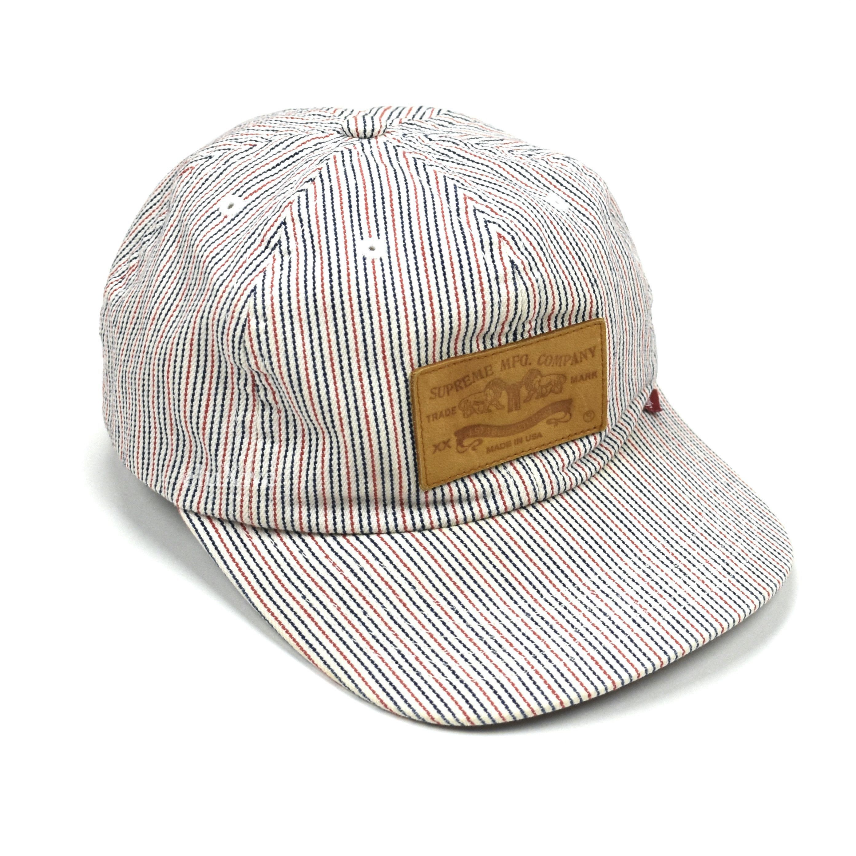 Levi's × Supreme Supreme Striped Denim 'Levi's' MFG Leather Patch Hat DS Size ONE SIZE - 1 Preview