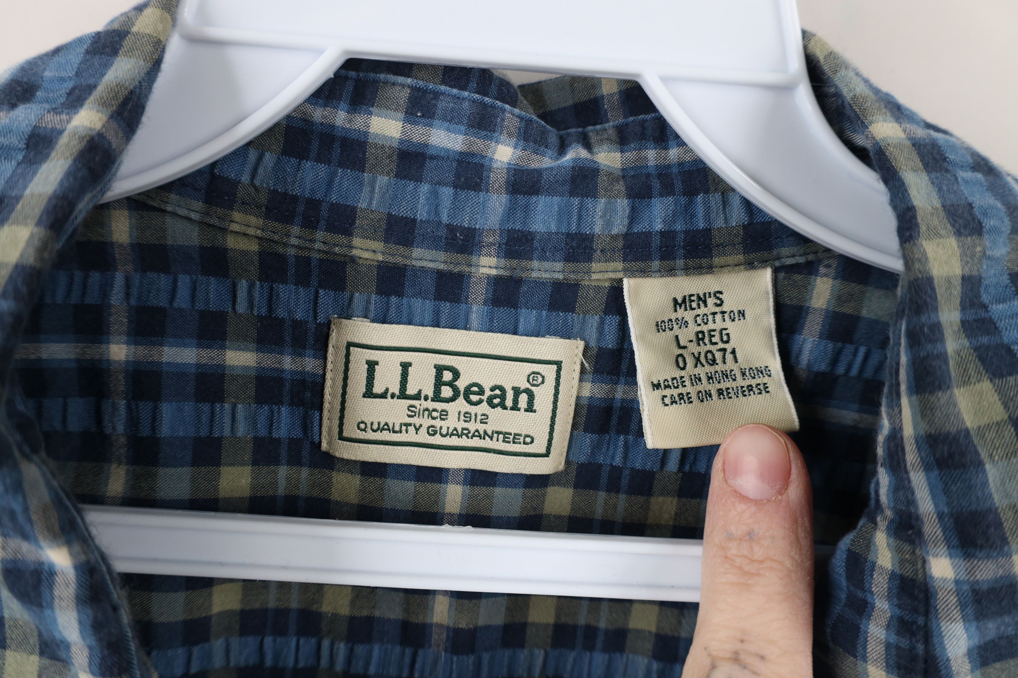 L.L. Bean × Vintage Vintage LL Bean Seersucker Short Sleeve Button Shirt Size US L / EU 52-54 / 3 - 4 Thumbnail