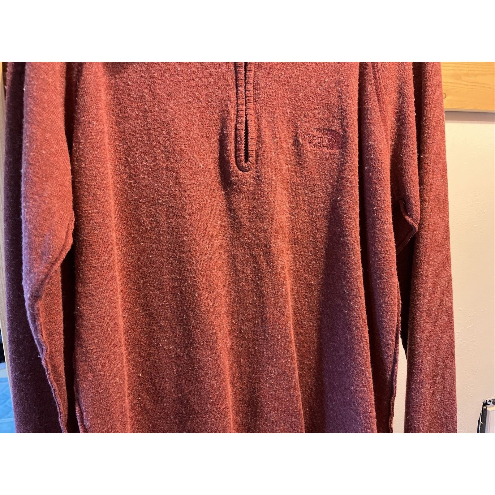 The North Face The North Face Mens L Red LS Zip Cotton Acrylic Wool Sweater Size US L / EU 52-54 / 3 - 7 Thumbnail