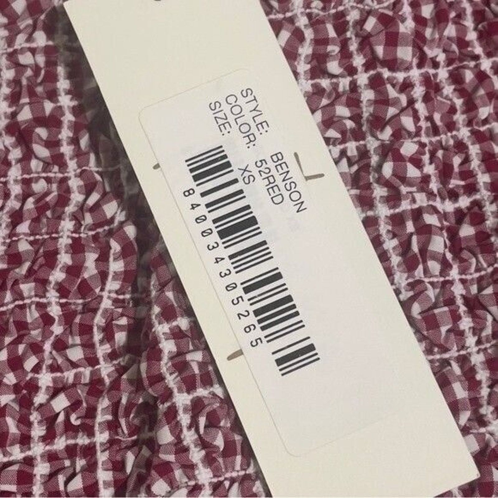 REVOLVE Petersyn Mini Benson Gingham Off-Shoulder Dress XS Red/White Size XS / US 0-2 / IT 36-38 - 5 Thumbnail