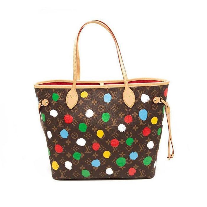 Louis Vuitton New Lv X Yk Monogram Painted Dots Neverfull Mm Grailed