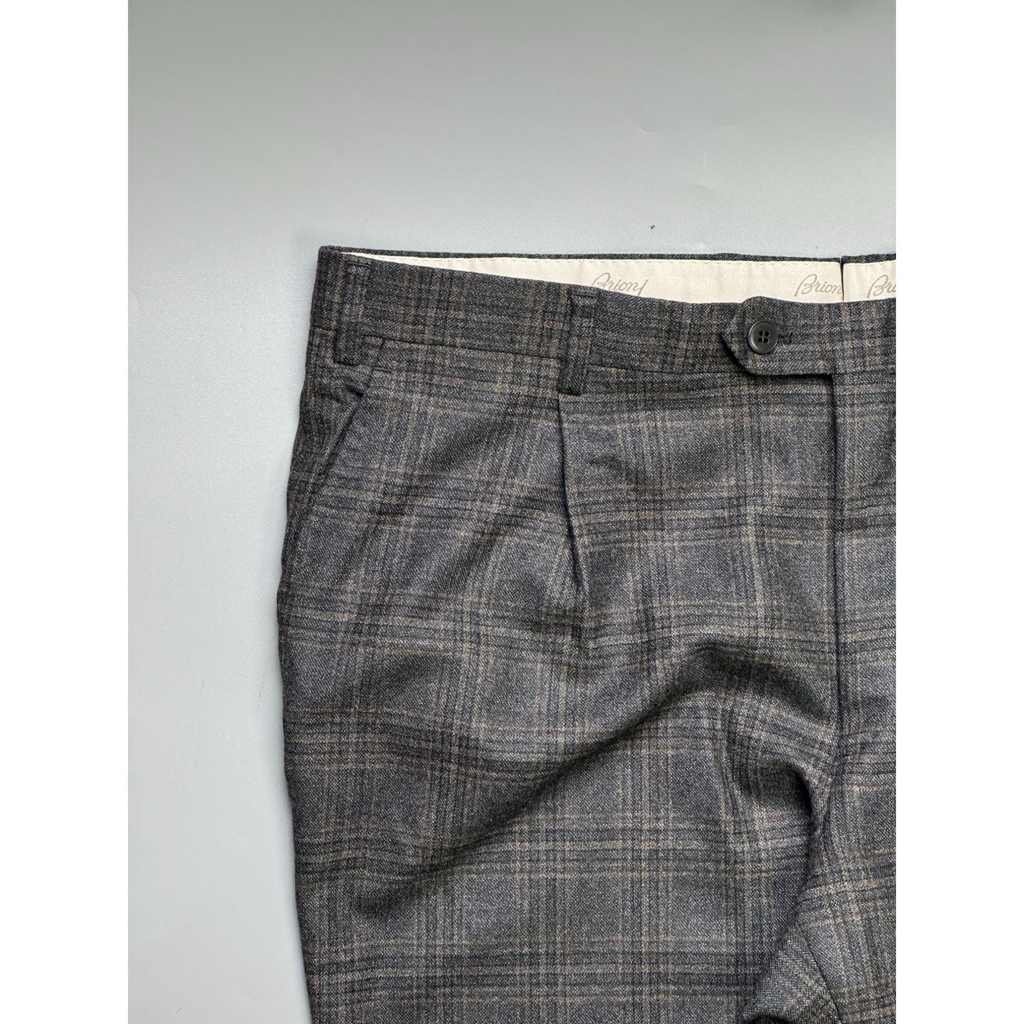 Brioni Brioni Moena Slim Fit Checkered Wool Trousers Pants (Y1145) Size US 36 / EU 52 - 3 Thumbnail