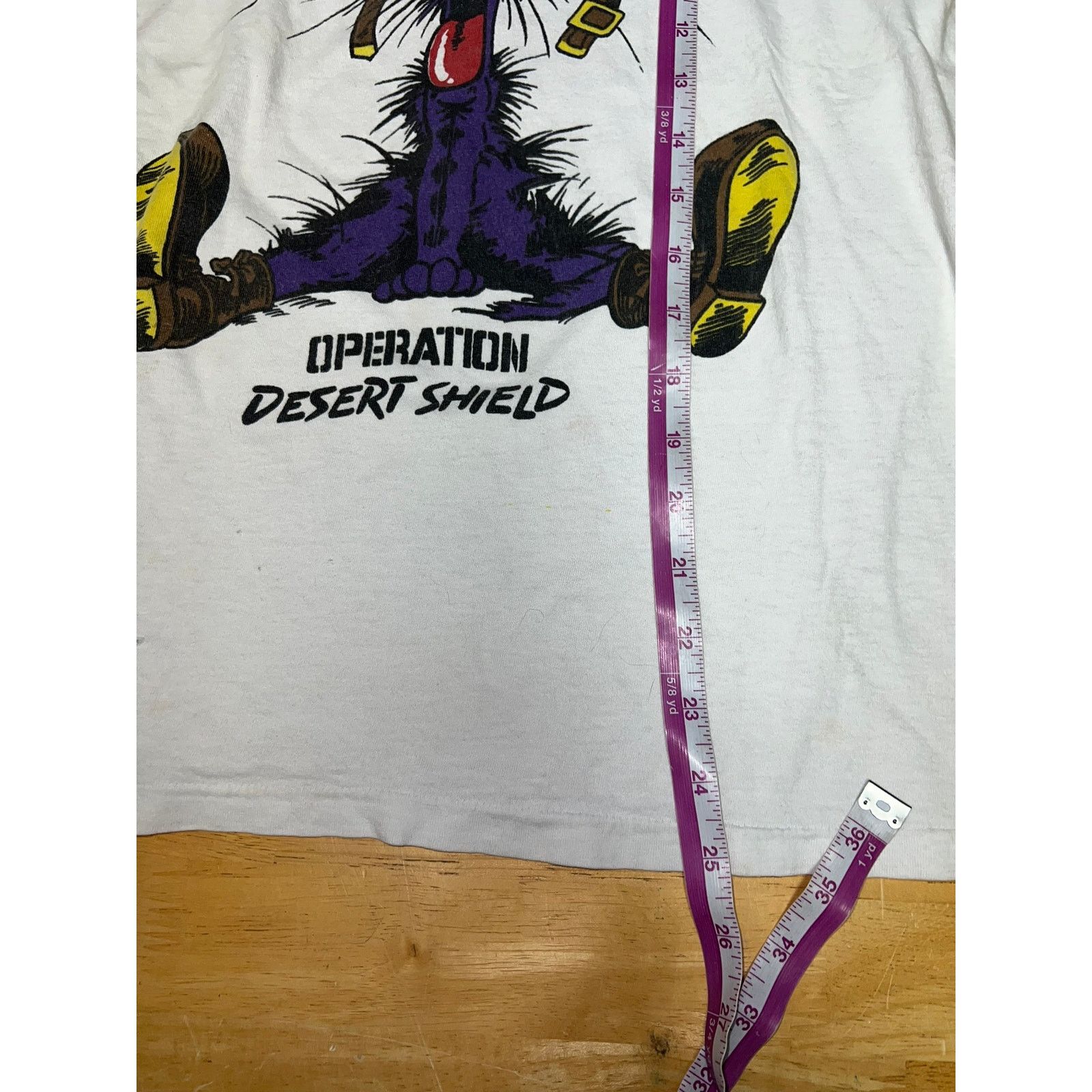 Hanes Vintage Operation Desert Shield Shirt Bill The Cat Tee 90s M Size US M / EU 48-50 / 2 - 9 Thumbnail