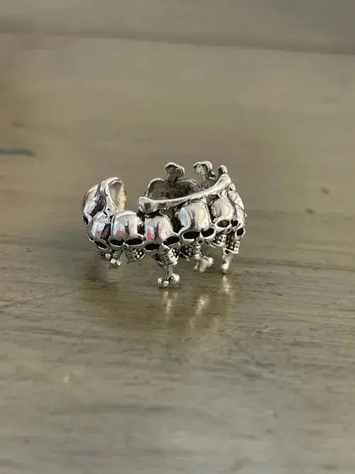 Jewelry Punk skull ring Size ONE SIZE - 3 Thumbnail