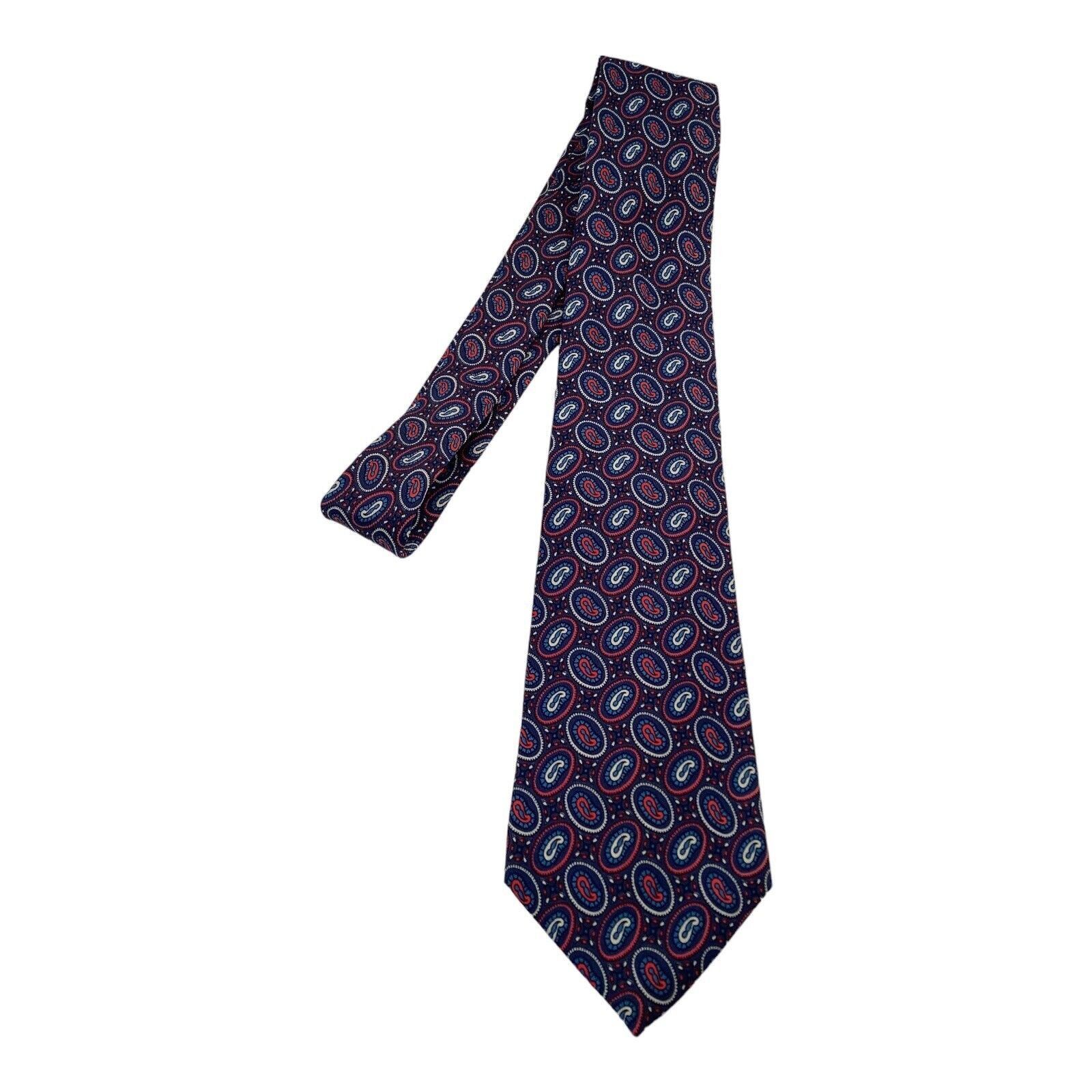Turnbull & Asser Turnbull & Asser Blue Paisley Luxury Silk Tie Made In Englan Size ONE SIZE - 5 Thumbnail