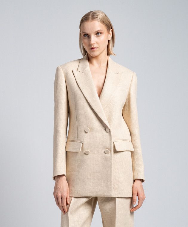 Valentino o1y0226 Blazer in Beige Size S / US 4 / IT 40 - 2 Thumbnail