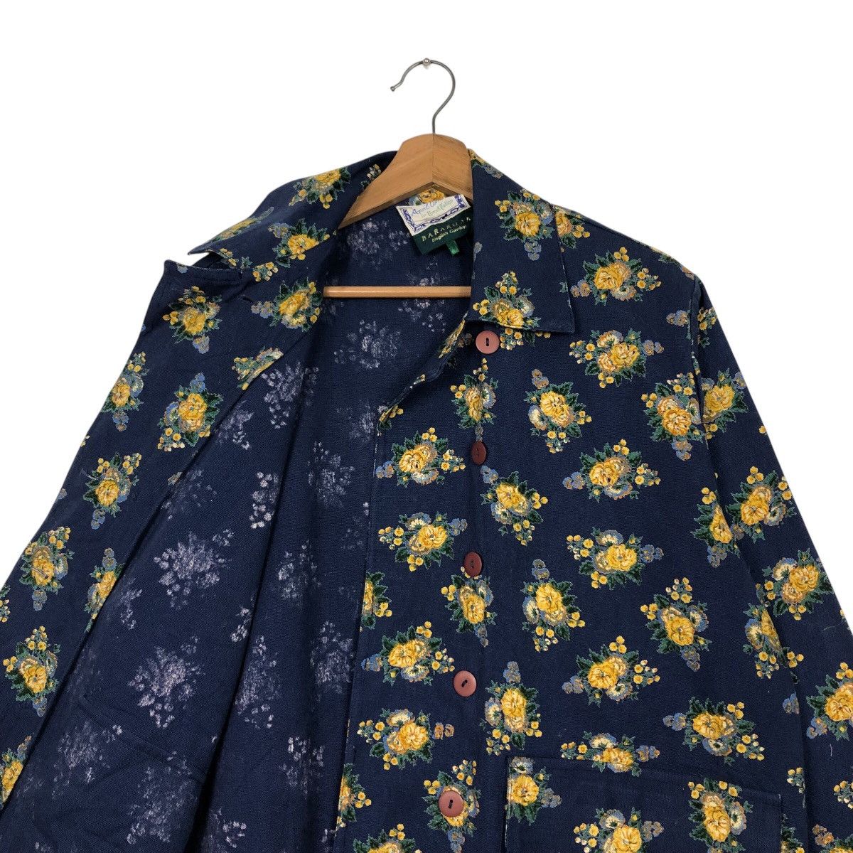 45rpm 📌Vintage Chore Jacket Button Floral Design Barakura English Size M / US 6-8 / IT 42-44 - 12 Thumbnail