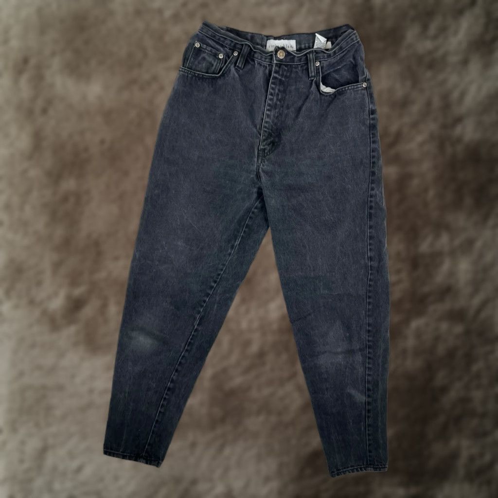 Anchor Blue VINTAGE Anchor Blue Black Denim Jeans Women’s Size 9 Mom High Waisted Tapered 90s Grunge USA Mens? Girls? Wait. Size 30" / US 8 / IT 44 - 1 Thumbnail
