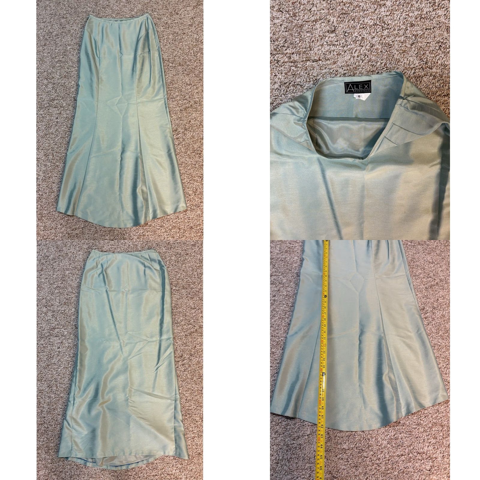 Alex Evenings VINTAGE Alex Evenings Skirt Womens 6 Turquoise Two Piece Long Jeweled Top Set Size Light BLue Size M / US 6-8 / IT 42-44 - 8 Thumbnail