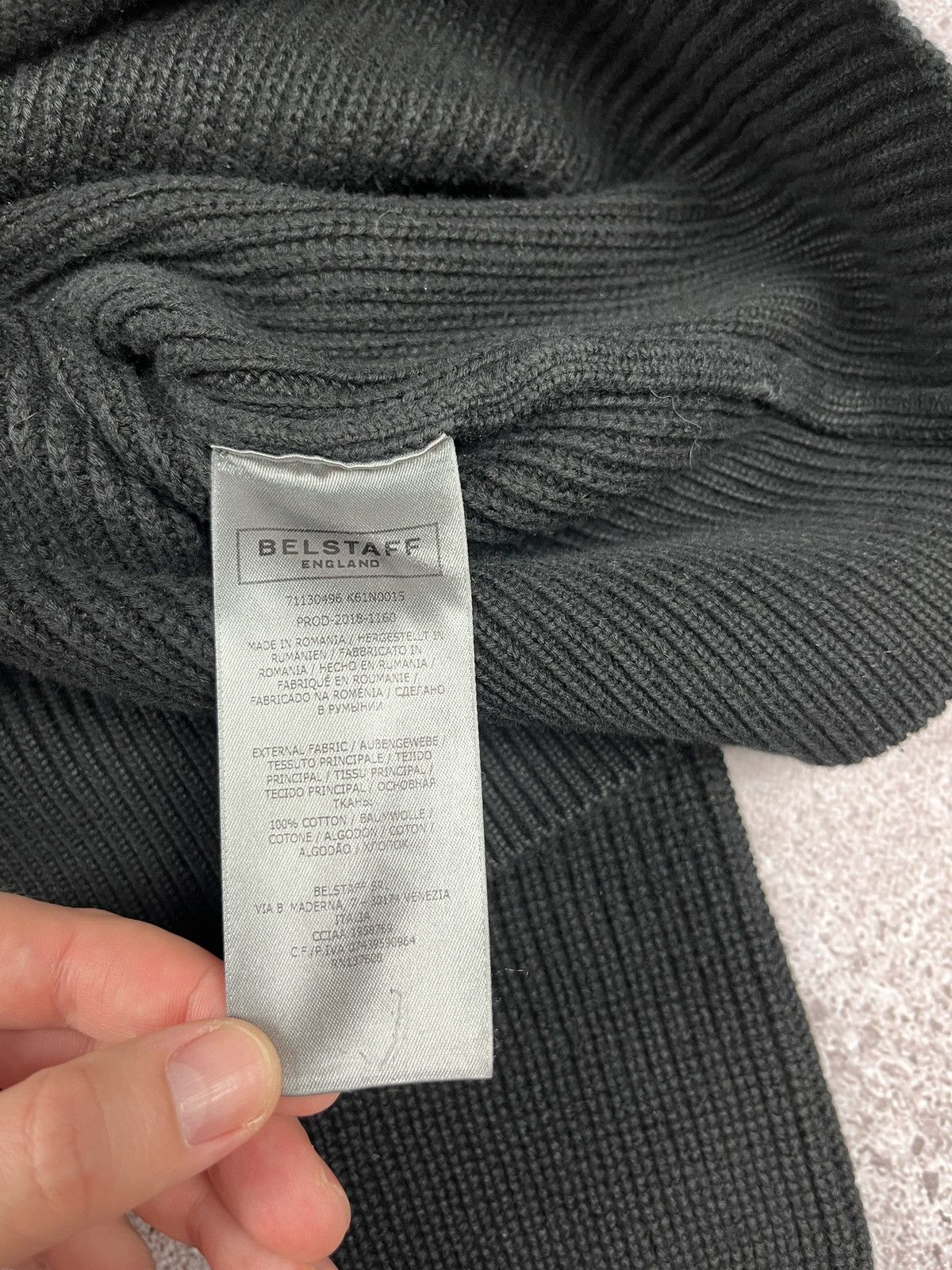 Belstaff Heavy Crew Neck Cotton Sweater Black Size US S / EU 44-46 / 1 - 7 Thumbnail