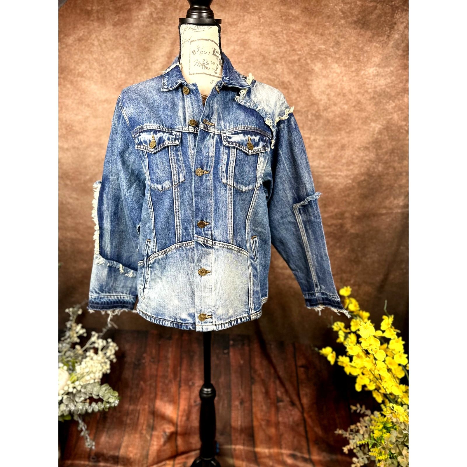 Free People Free PeopleXSandrine Rose Patchwork Trucker Jacket S Size S / US 4 / IT 40 - 9 Thumbnail