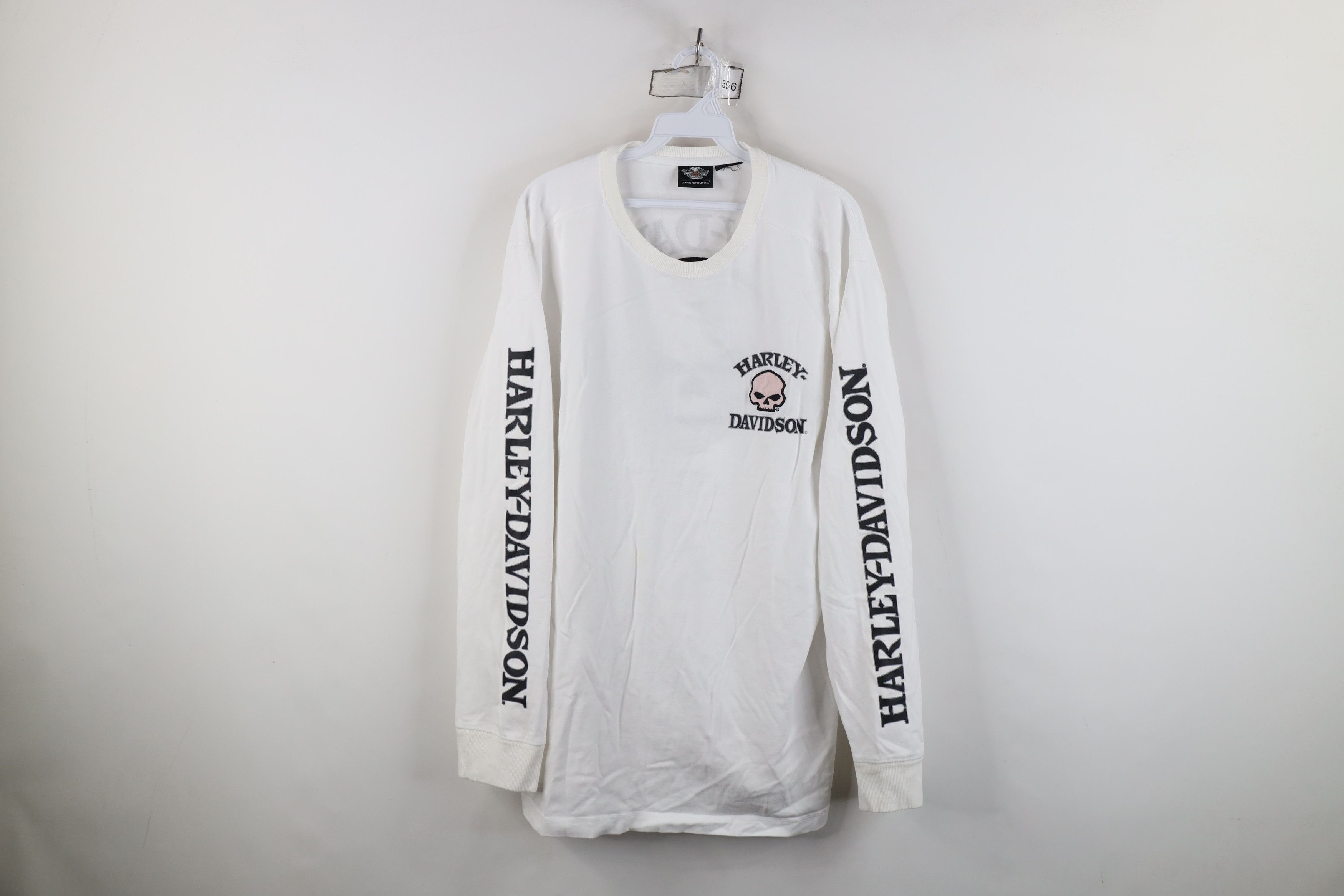 Harley Davidson Vintage Harley Davidson Skull Long Sleeve T-Shirt White Size US XXL / EU 58 / 5 - 1 Thumbnail