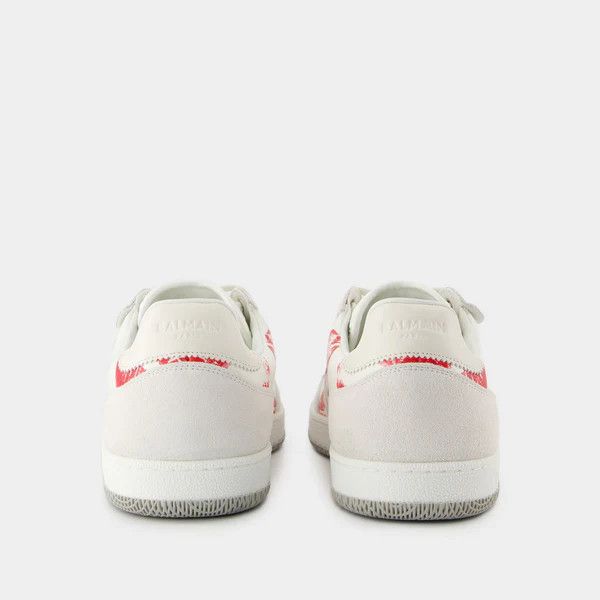 Balmain o1s1wg111225 Leather Lips Swan Sneakers in White Size US 9 / EU 42 - 3 Thumbnail