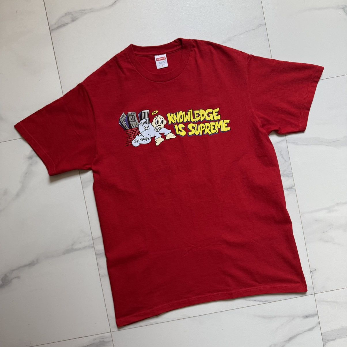 Supreme Supreme SS22 Knowledge Red T-Shirt Size US M / EU 48-50 / 2 - 3 Thumbnail
