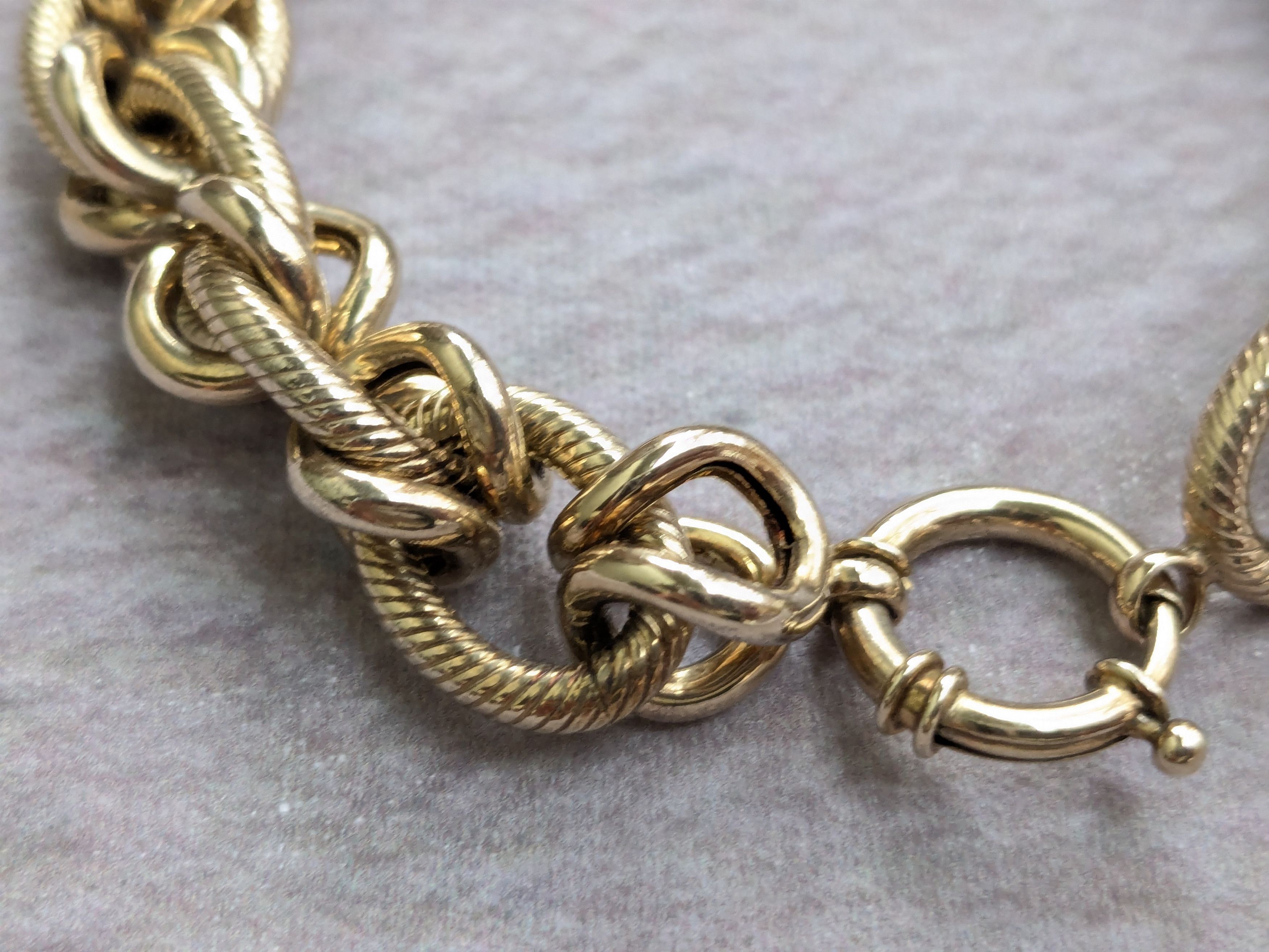 Jewelry Vintage Sterling Silver Bracelet Oval Vermeil Gold 8.25 Size ONE SIZE - 8 Thumbnail