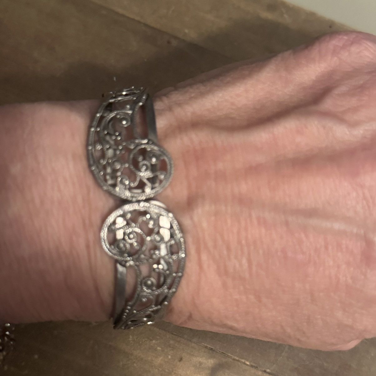 Vintage Vintage filigree paisley clamper bracelet Size ONE SIZE - 3 Thumbnail