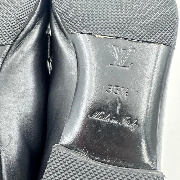 Louis Vuitton Louis Vuitton Black Leather Flat Slip-On Shoes -2508 Size US 6 / IT 36 - 7 Thumbnail