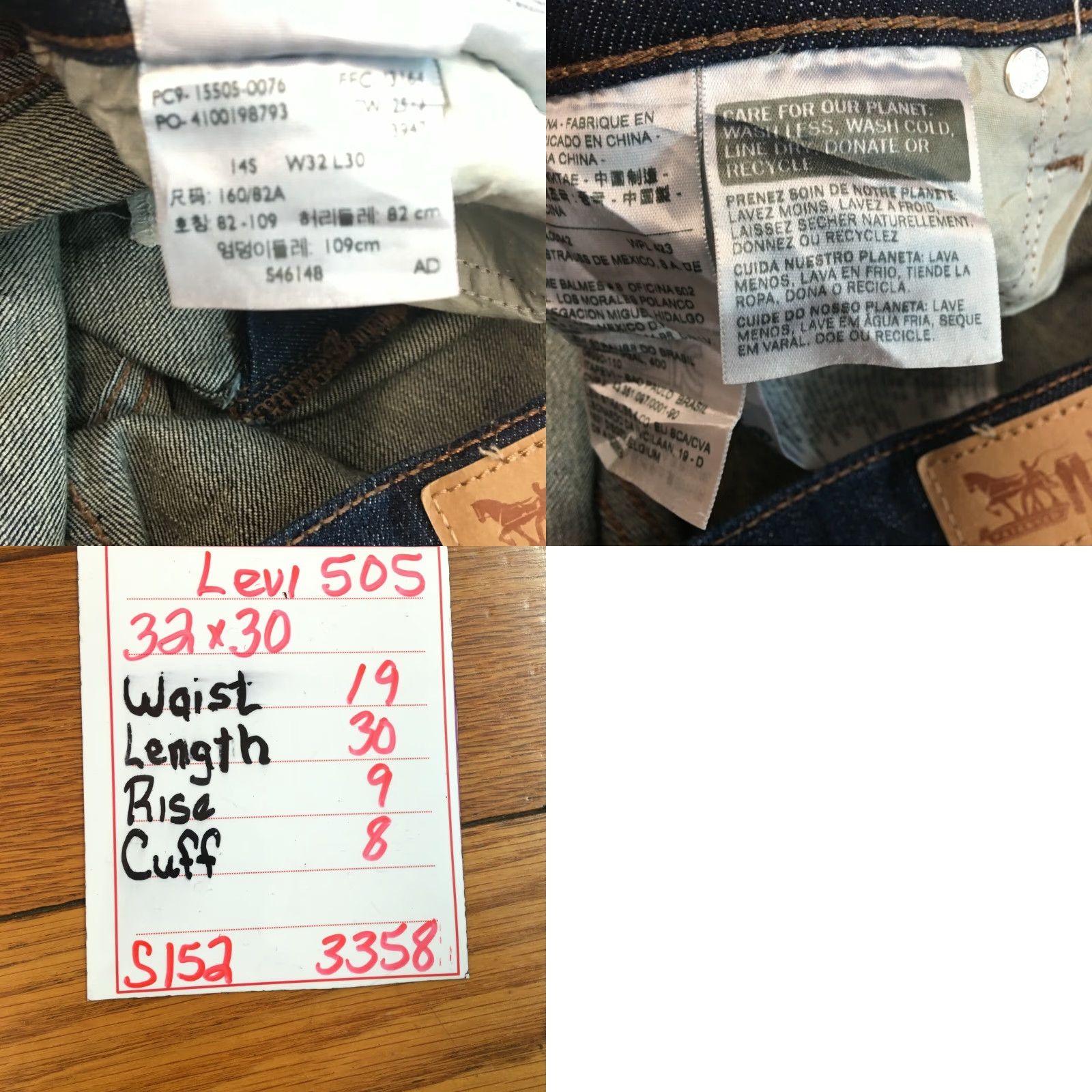 Levi's Levi's 505 Jeans Regular 32x30 Blue Denim Mens Size US 32 / EU 48 - 8 Thumbnail
