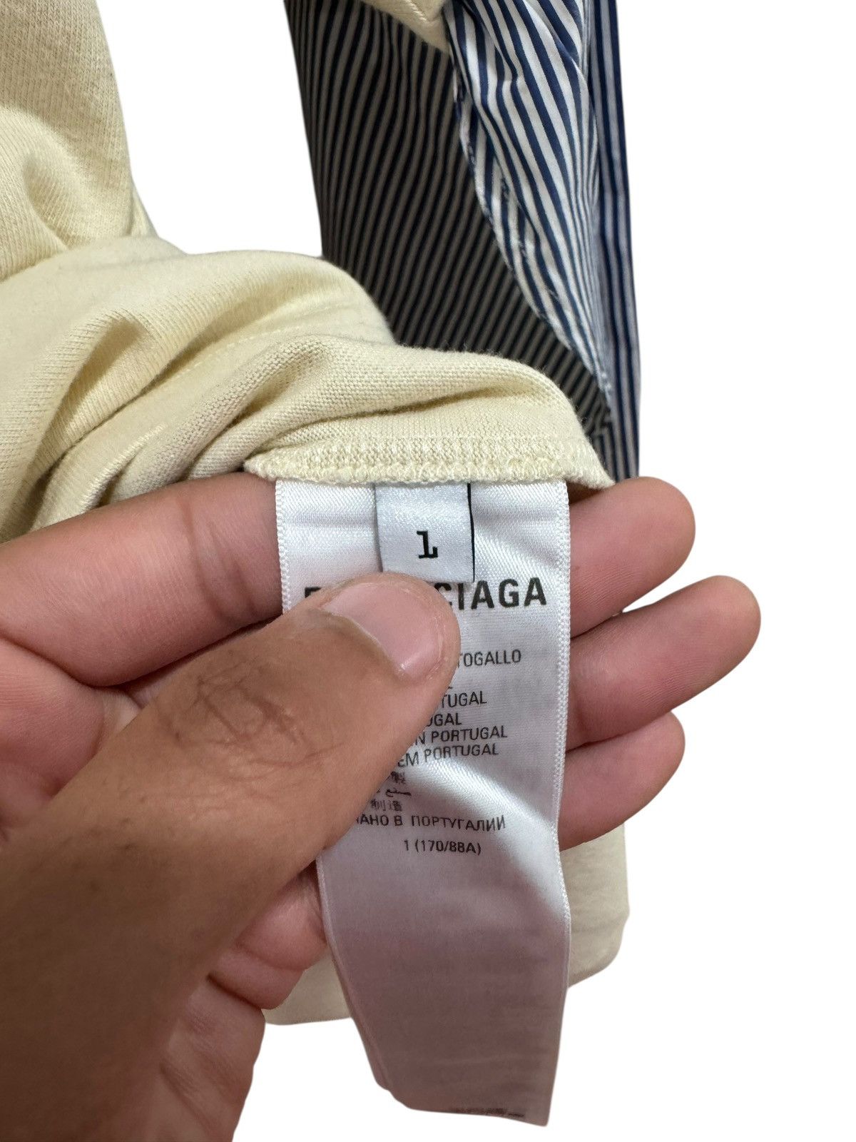 Balenciaga Balenciaga Political Campaign Layered Long Sleeve Tee Cream Size US S / EU 44-46 / 1 - 5 Thumbnail
