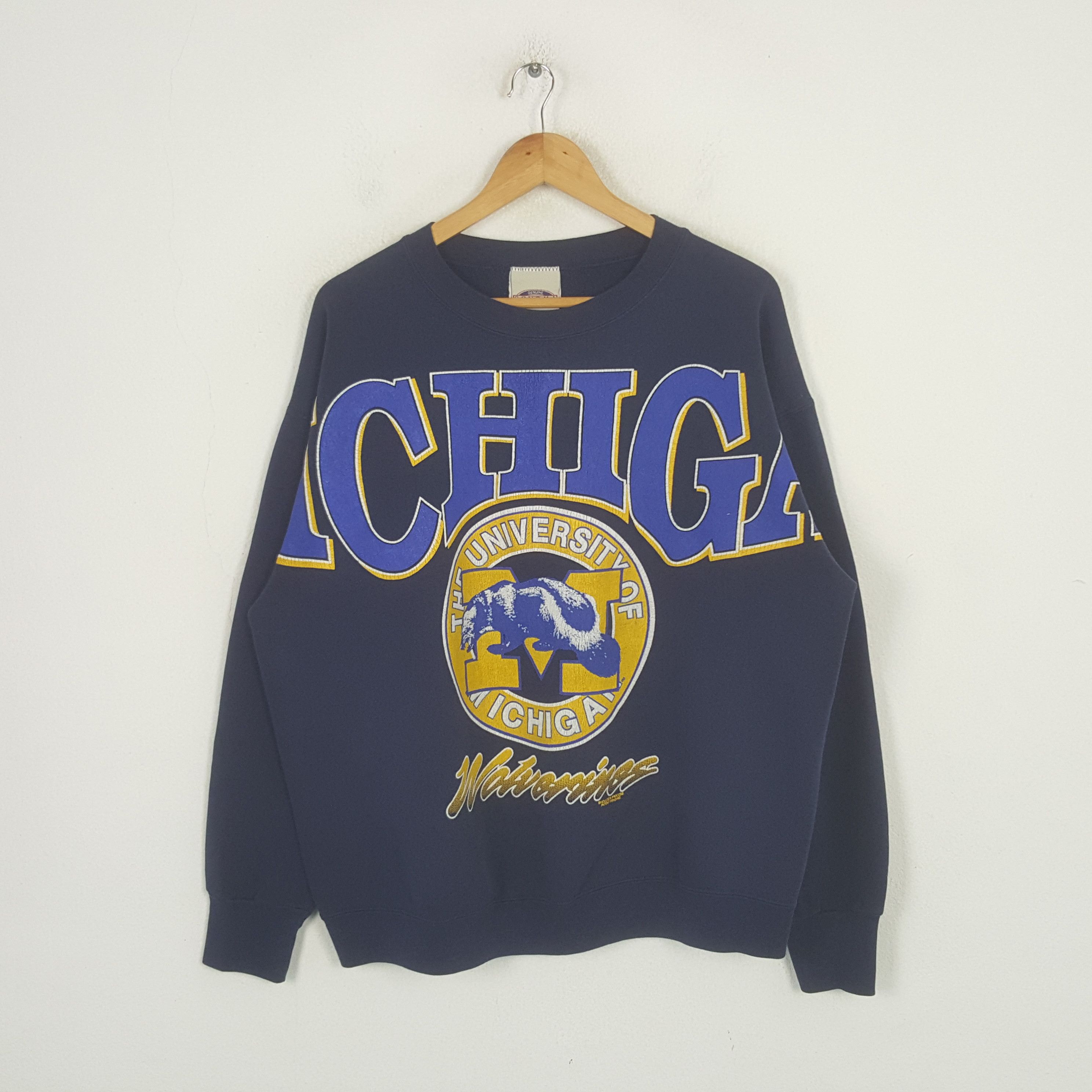 Vintage Vintage Michigan University Wolverine 90s Sweatshirt C3030N2 Size US XL / EU 56 / 4 - 1 Thumbnail